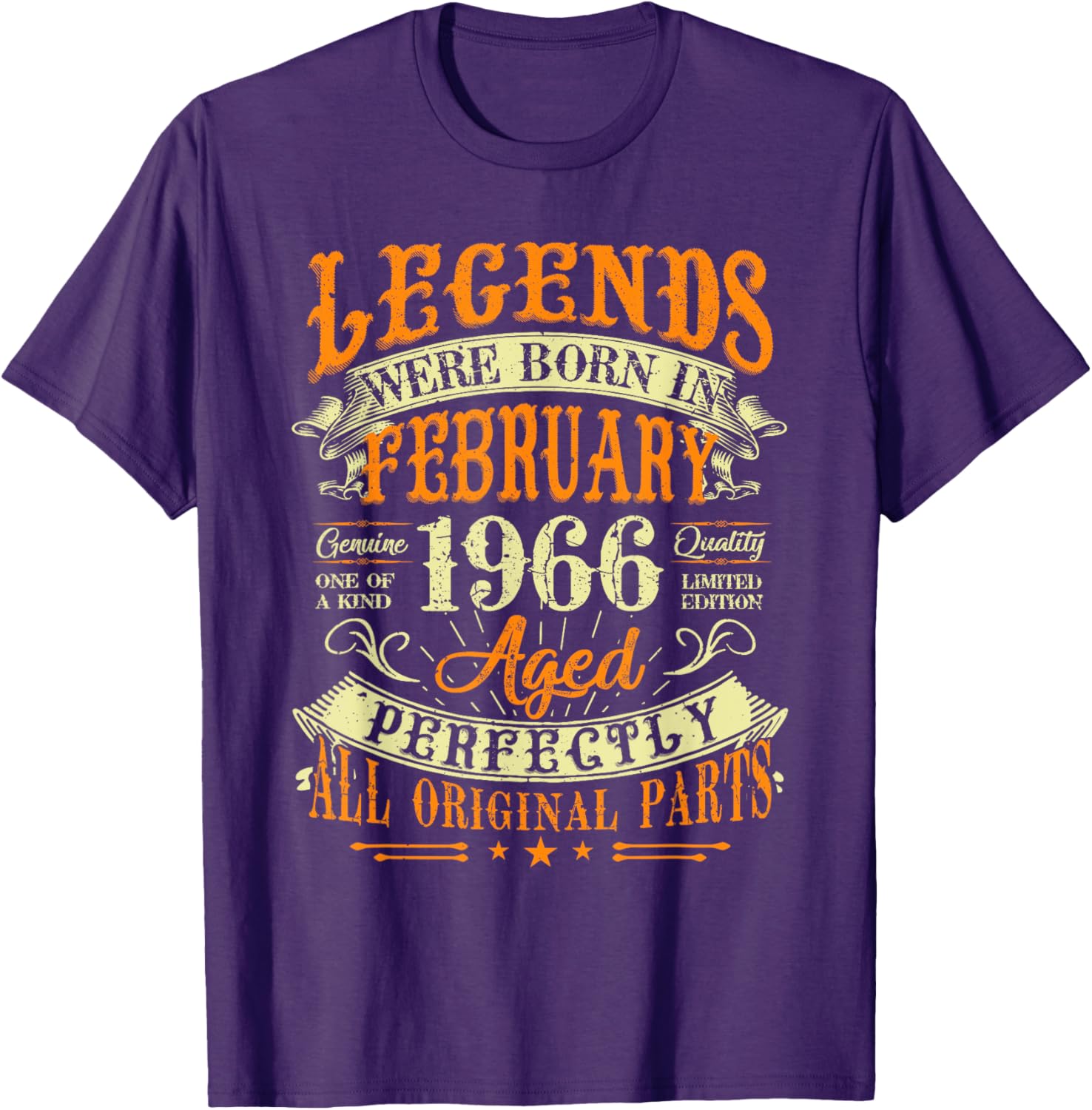 59th Birthday Gift T-Shirt for Legends Born February 1966 Stylish Design - 1