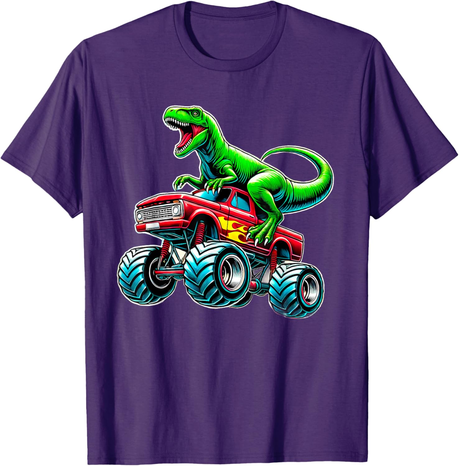 Monster Truck Dinosaur Birthday Party T-Shirt for Boys Fun Gift - 9