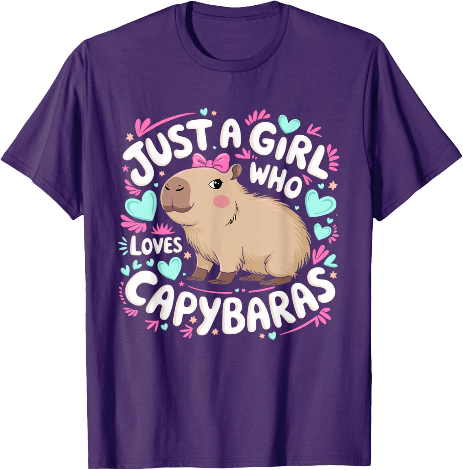 Just a Girl Who Loves Capybaras T-Shirt for Women and Kids - 17