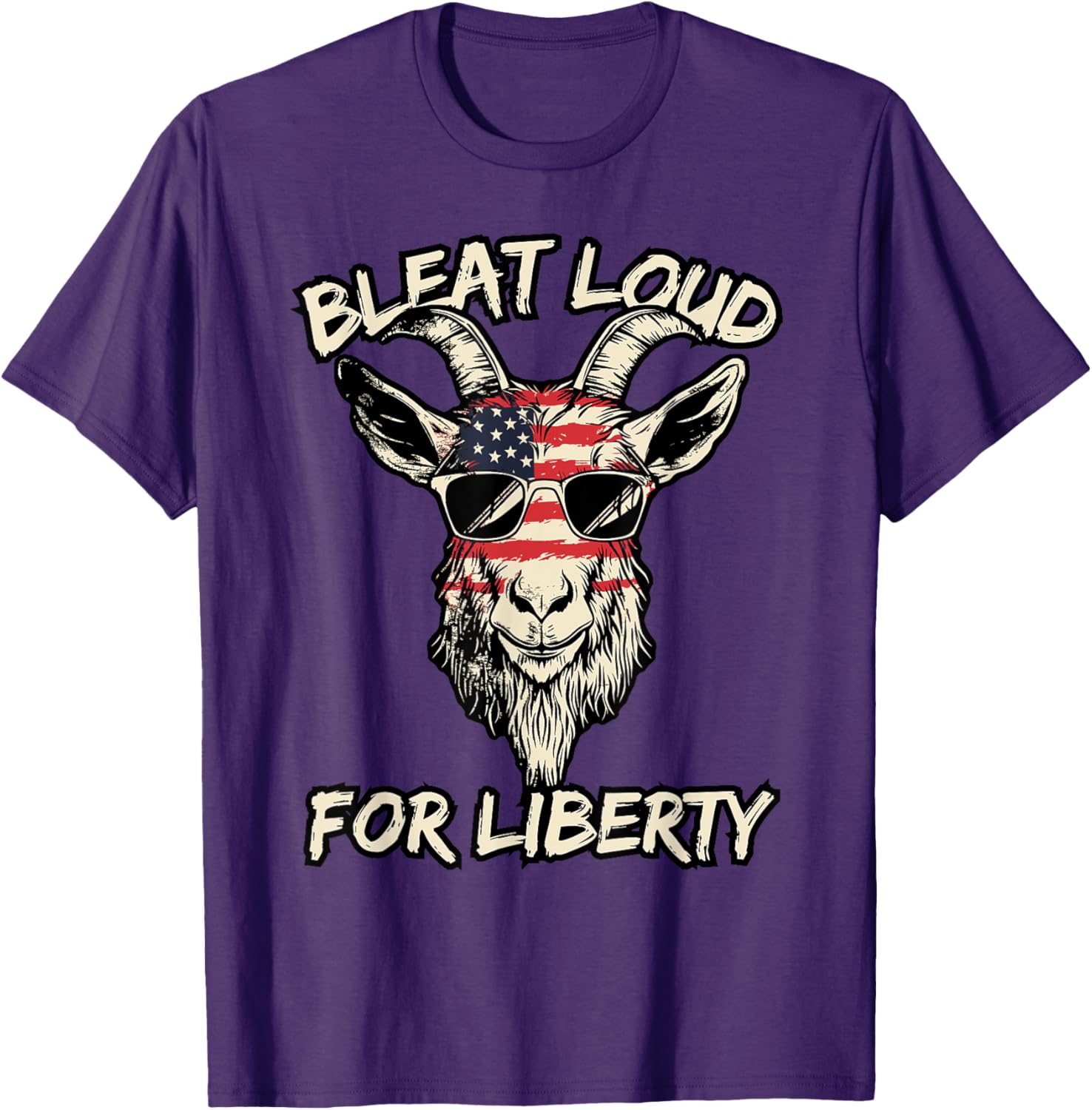 Cool American Goat in Sunglasses USA Flag T-Shirt for Patriotic Style - 14