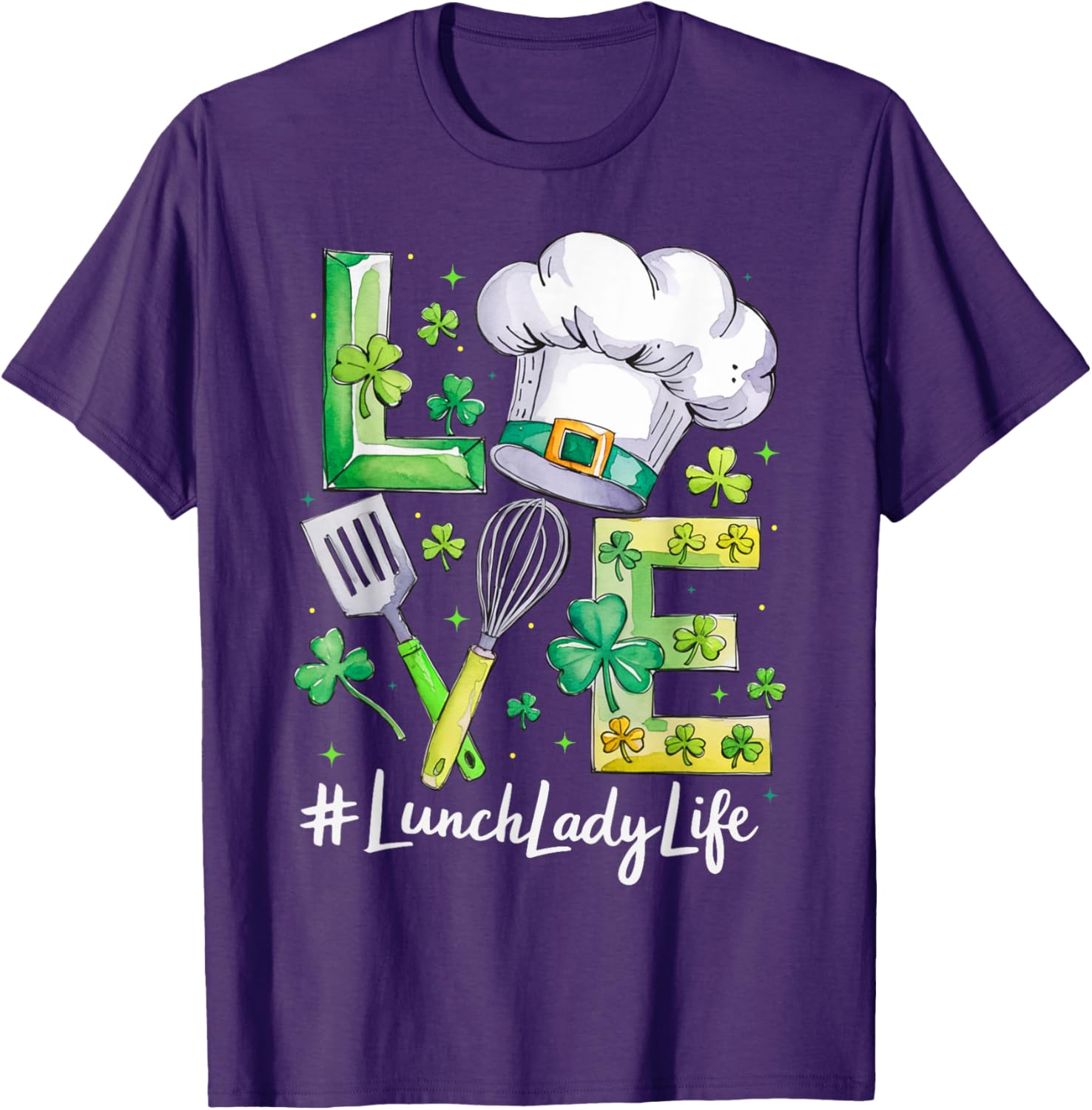 Funny Love Lunch Lady Life St Patricks Day T-Shirt for Men and Women - 12