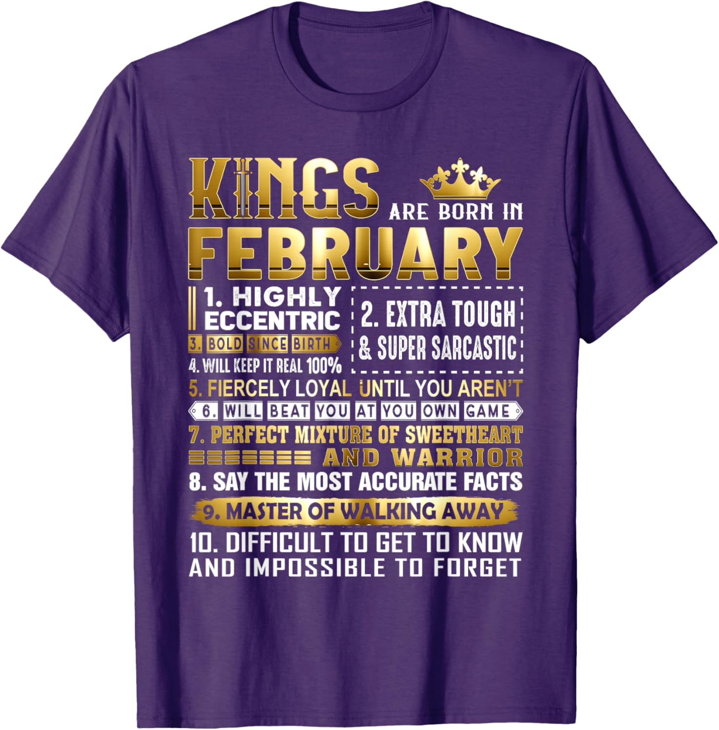 Kings Are Born In February Birthday Shirt for Men and Women - 9