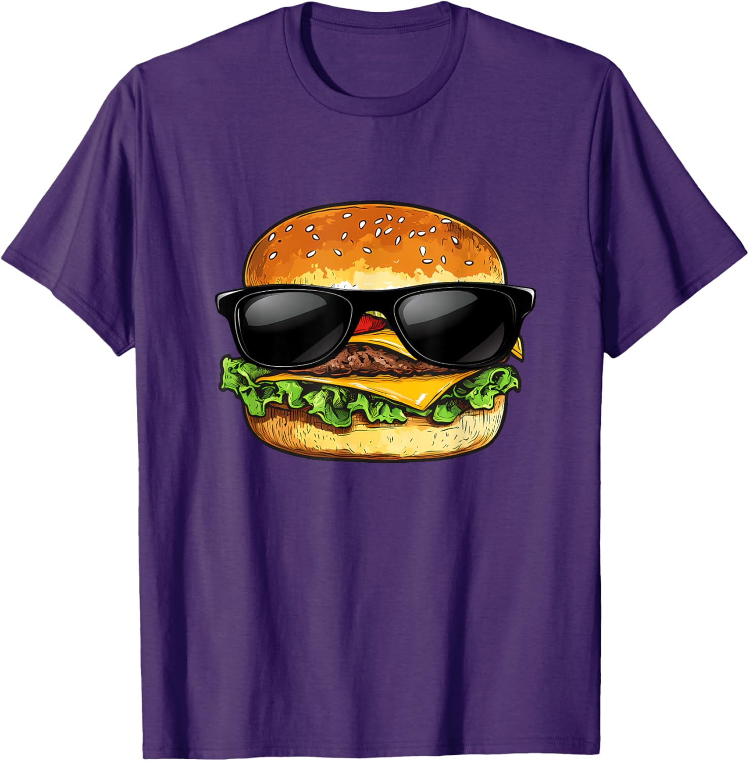 Funny Hamburger Sunglasses Cheese BBQ T-Shirt for Food Lovers - 19