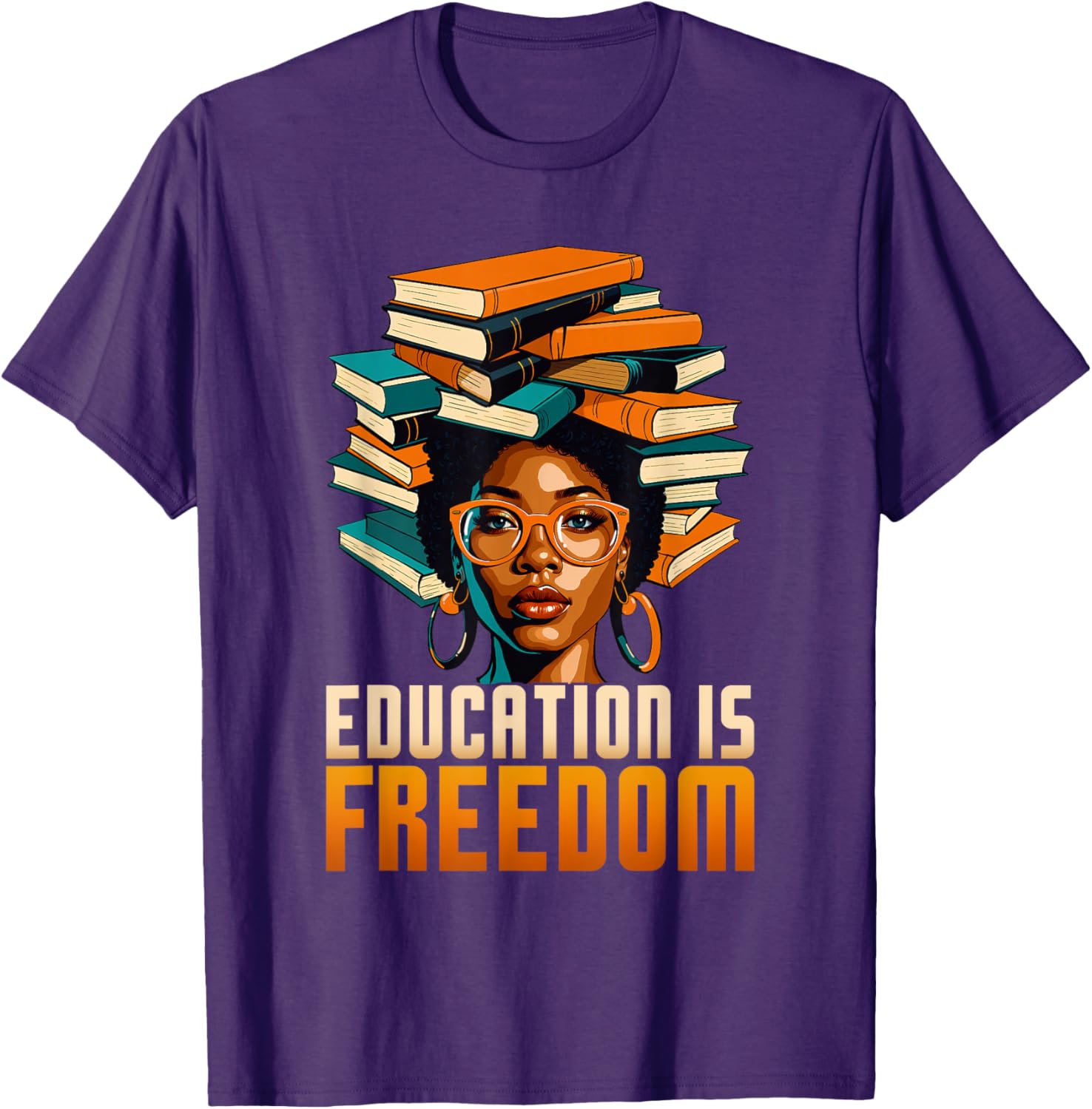 Empowering BHM Teacher T-Shirt: Education Is Freedom for Women - 1