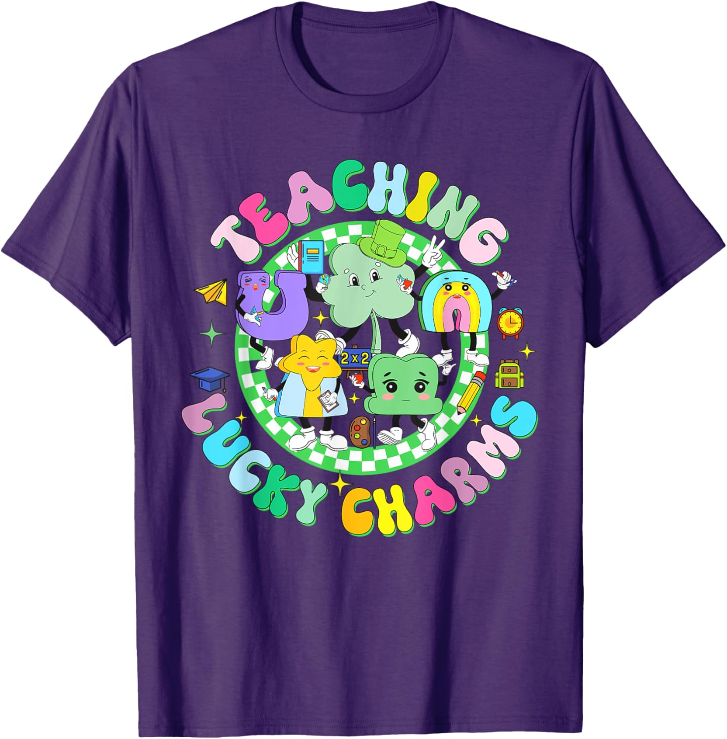 Lucky Charms St Patrick's Day Teacher T-Shirt for Classroom Fun - 6