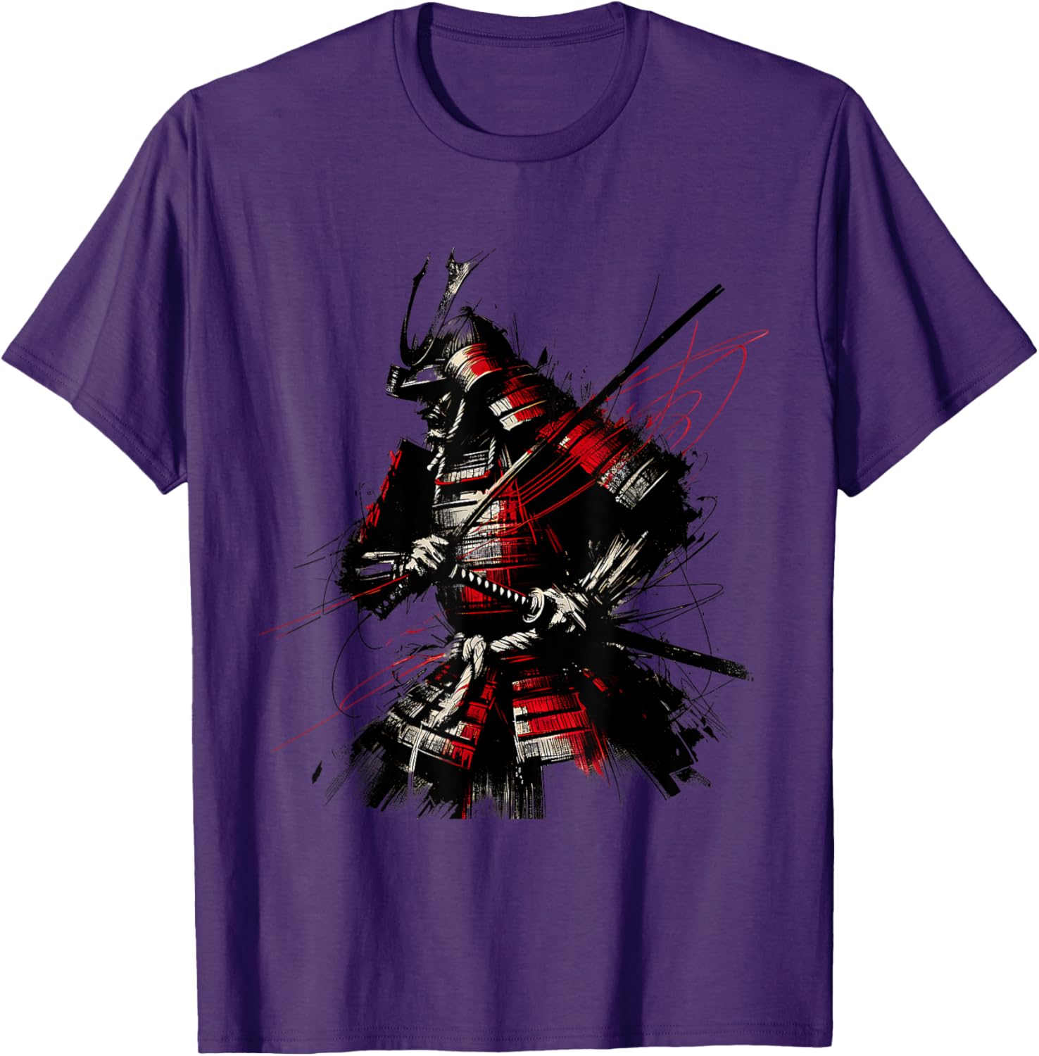 Samurai Brush Stroke Vintage Fighter T-Shirt for Art Lovers - 3