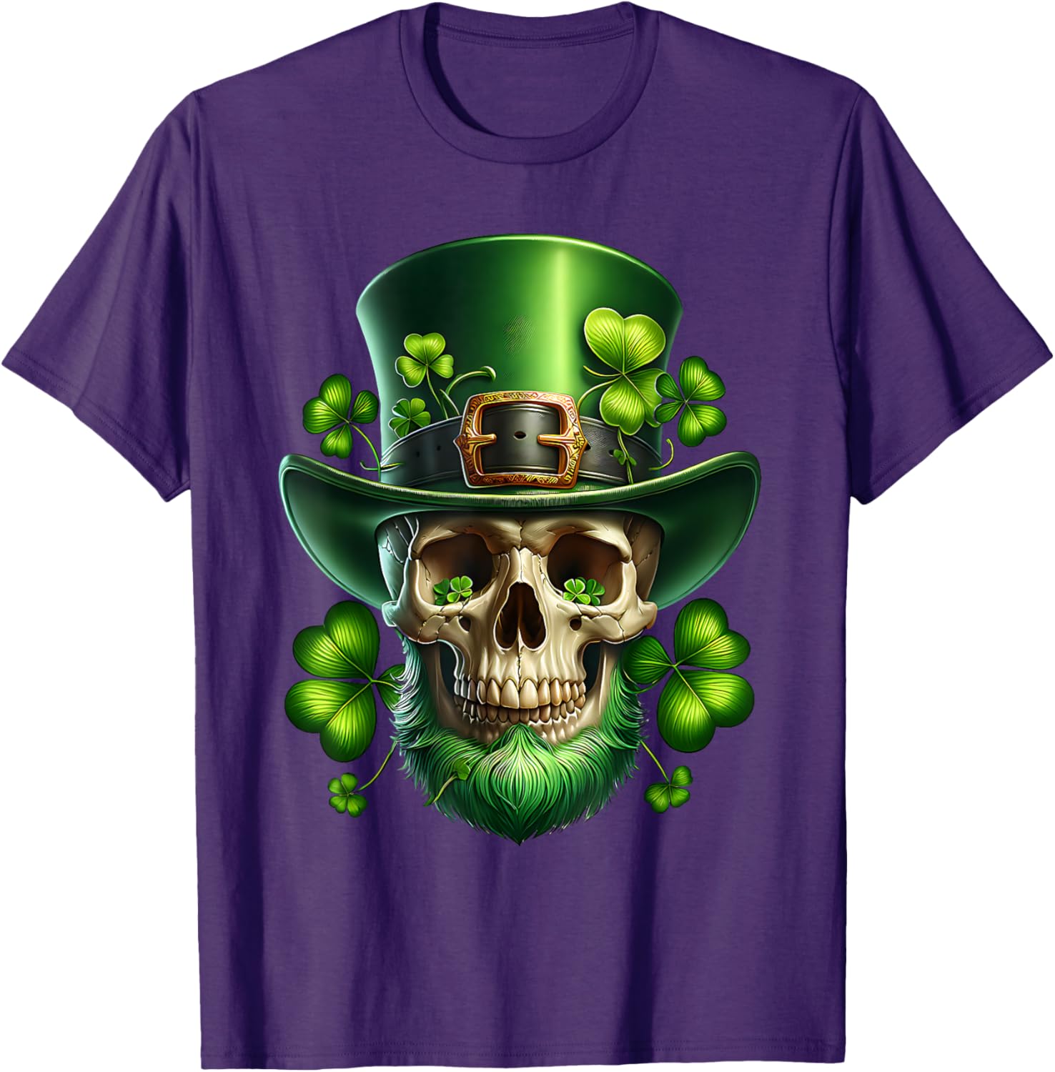 Saint Patrick's Day Sugar Skull T-Shirt for Festive Celebrations - 6