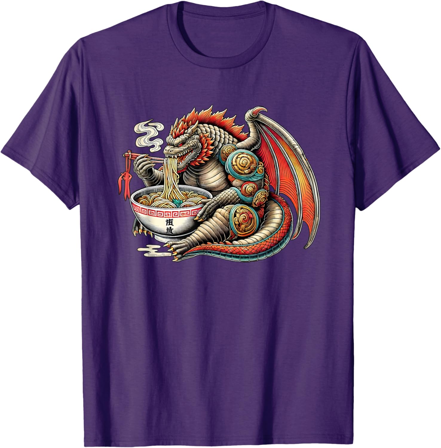Funny Kaiju Dragon Ramen Monster T-Shirt for Japanese Culture Fans - 11