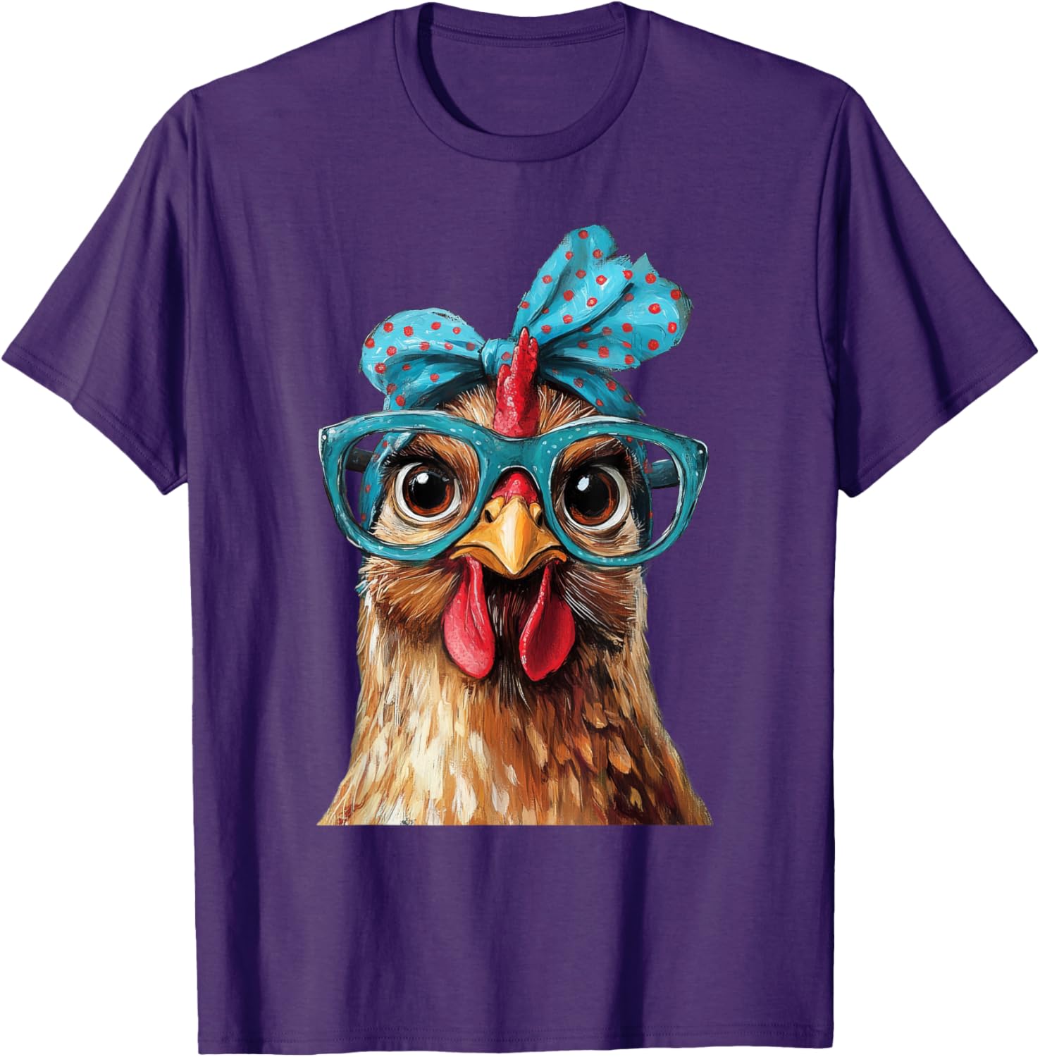 Cool Chicken in Bandana and Glasses Graphic T-Shirt for Fun Style - 9