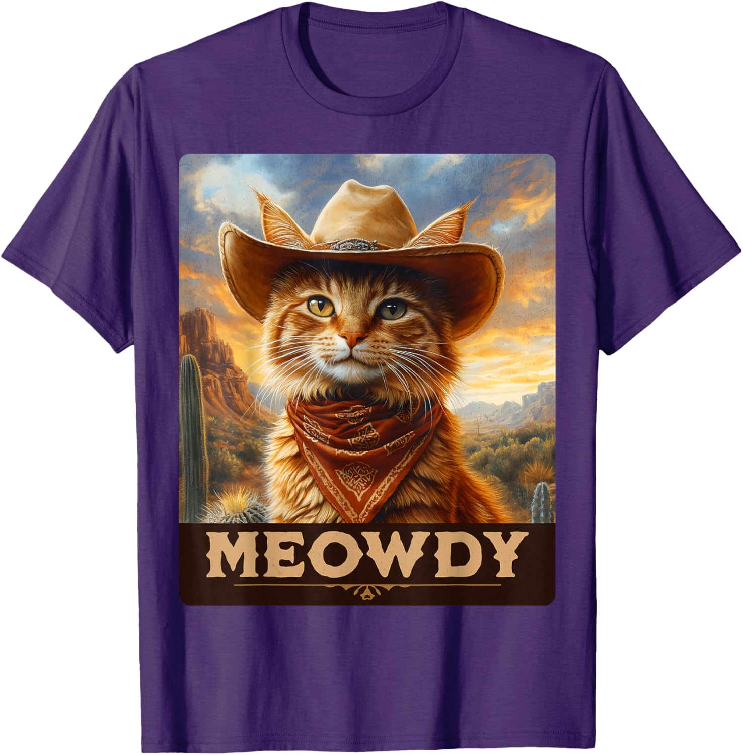 Meowdy Cowboy Cat T-Shirt for Wild West Cat Lovers and Fans - 3