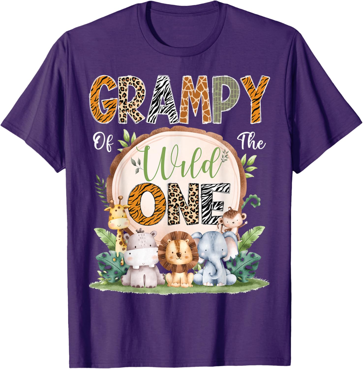 Grampy of the Wild One 1st Birthday Safari Jungle T-Shirt for Kids - 7