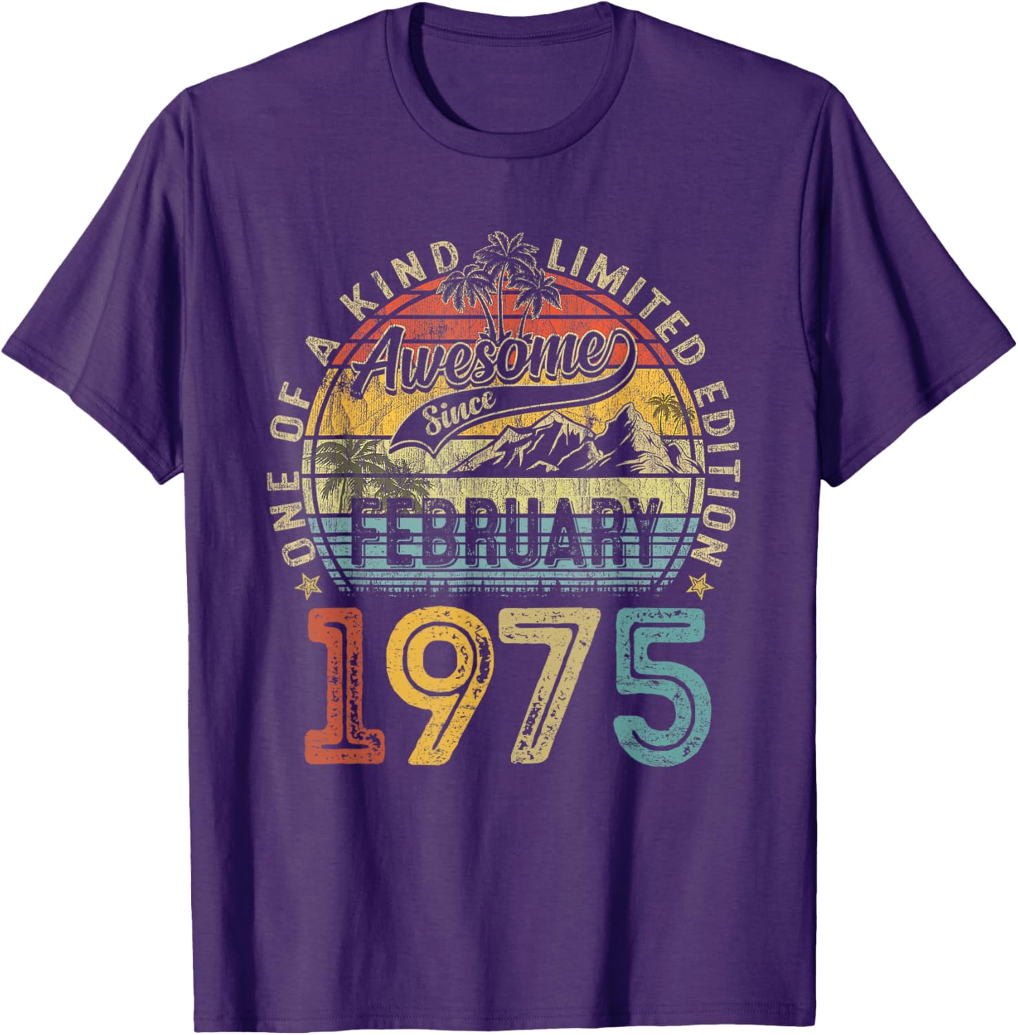 Funny Vintage 50th Birthday T-Shirt for Women - February 1975 Design - 17