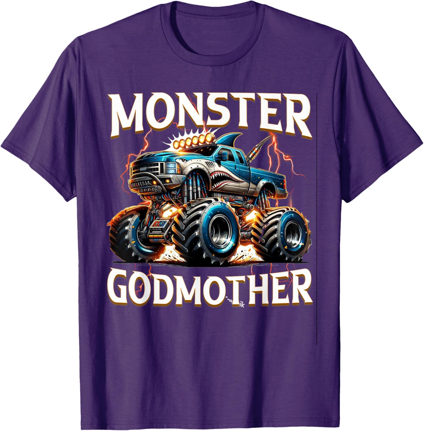 Godmother Family Matching Monster Truck T-Shirt for Truck Lovers - 16