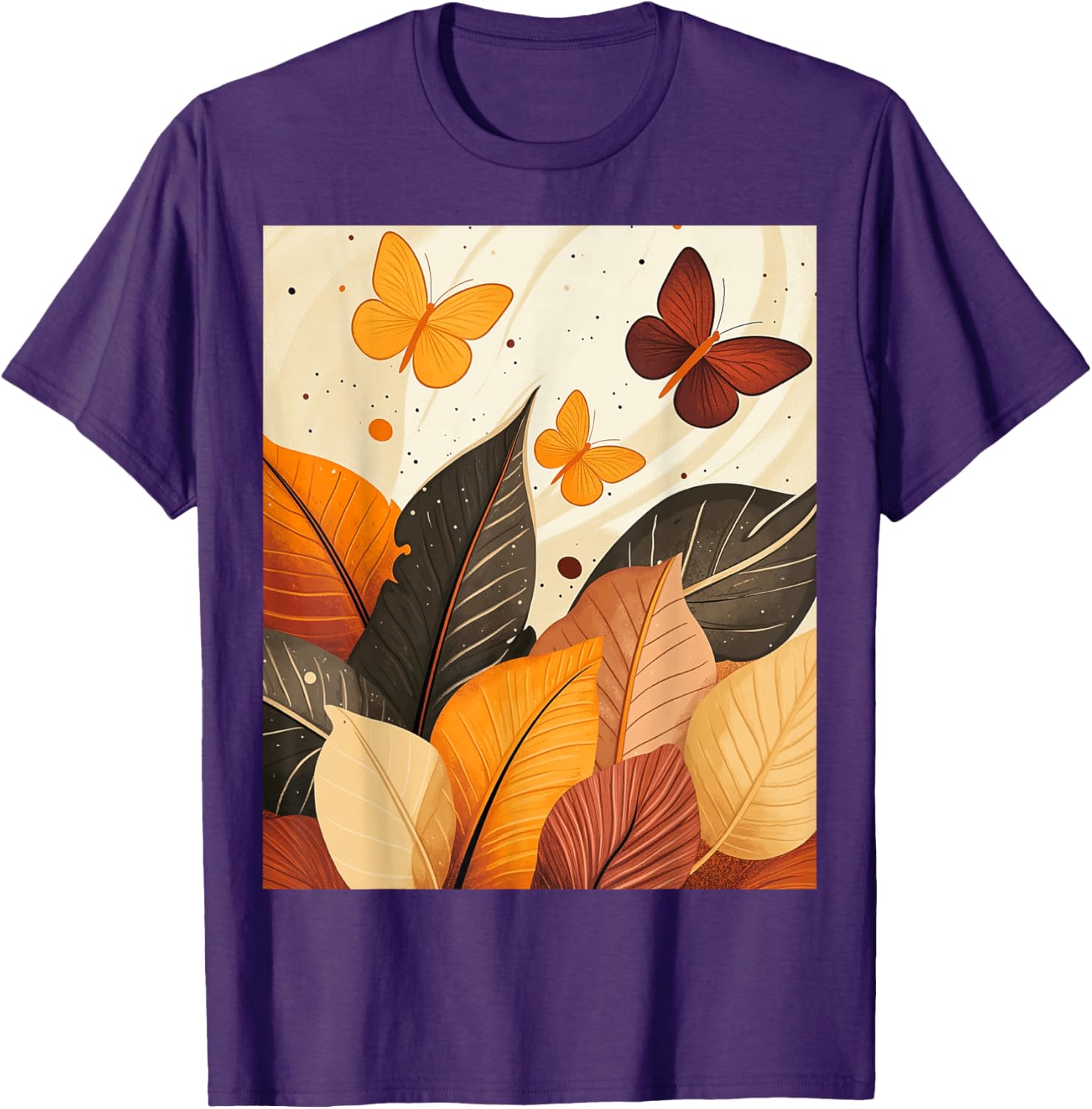 Autumn Leaves and Butterflies T-Shirt for Nature Lovers and Adventurers - 12