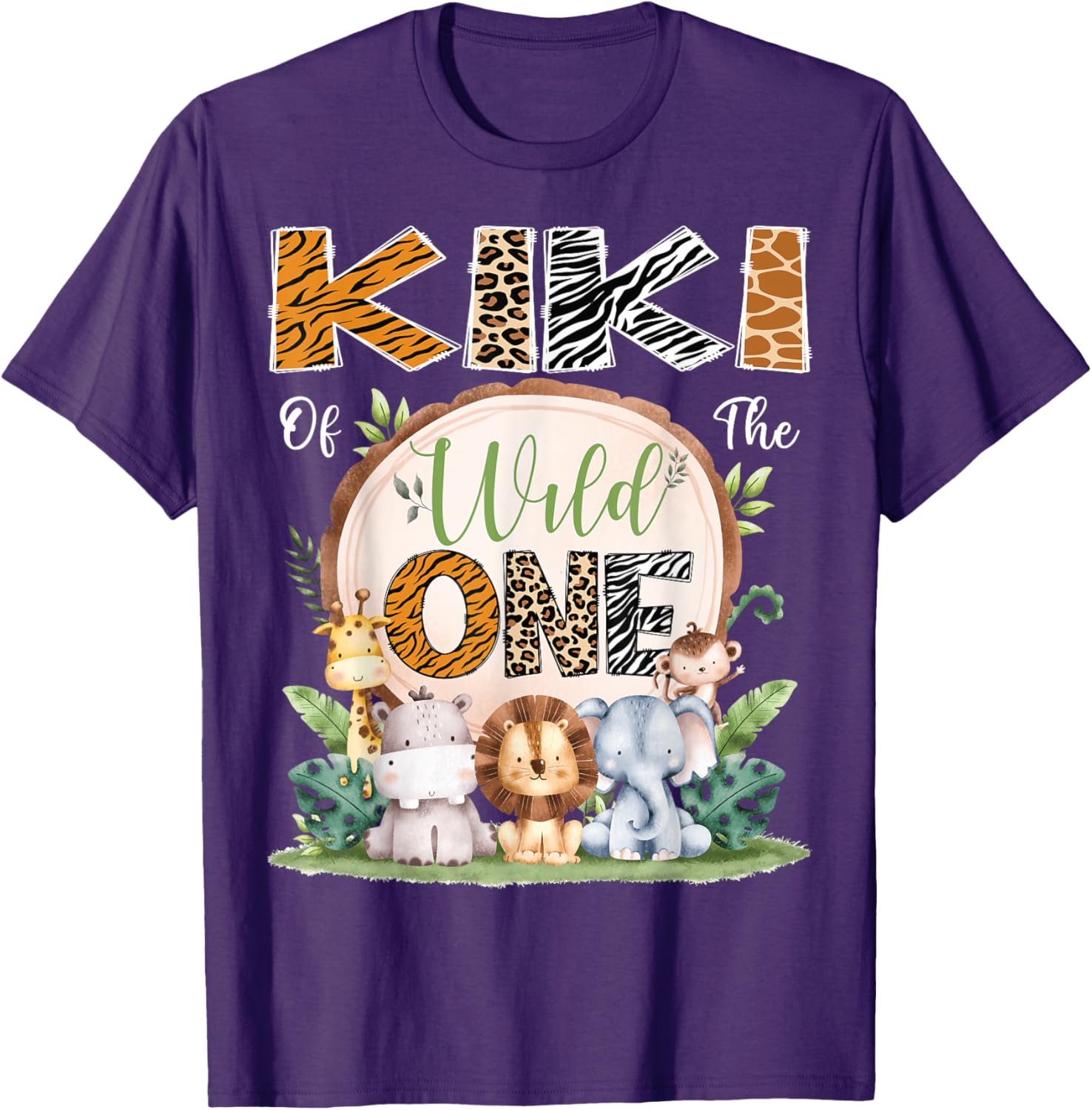 Kiki Of The Wild One 1st Birthday Safari T-Shirt for Baby Celebrations - 10