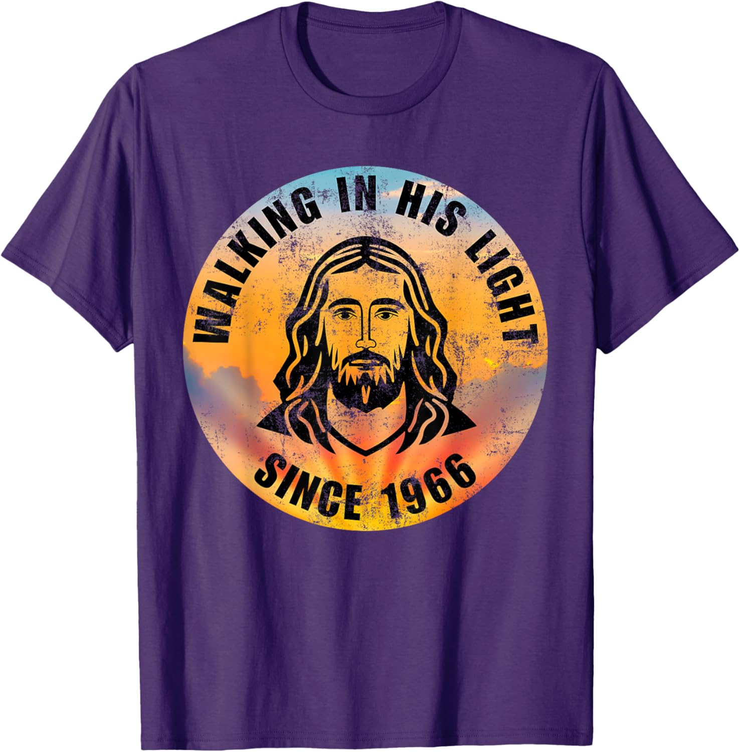 Positive Christian Quote T-Shirt Walking In His Light Since 1966 - 19