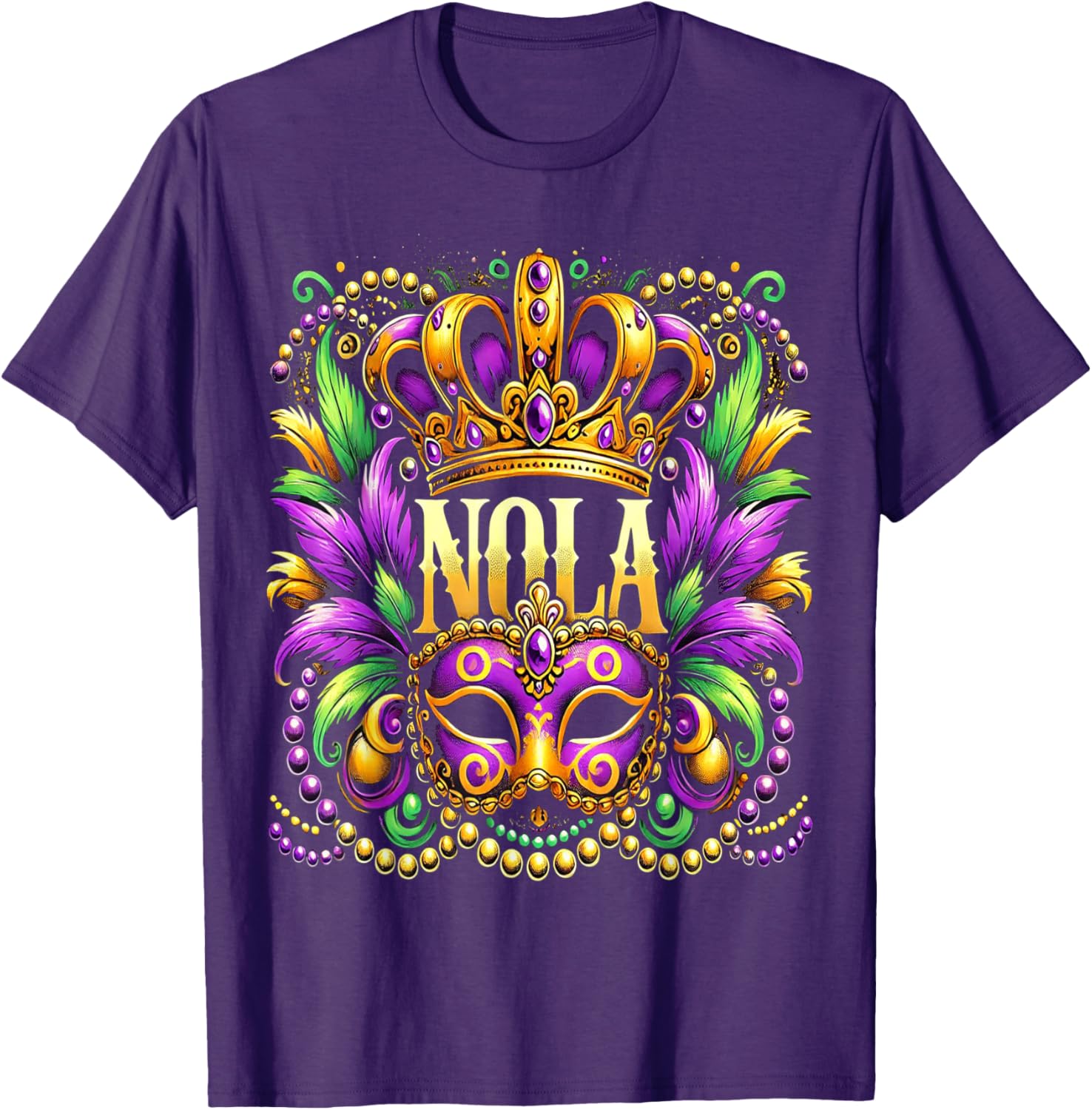 NOLA New Orleans Mardi Gras 2025 T-Shirt for Festive Fun and Style - 3