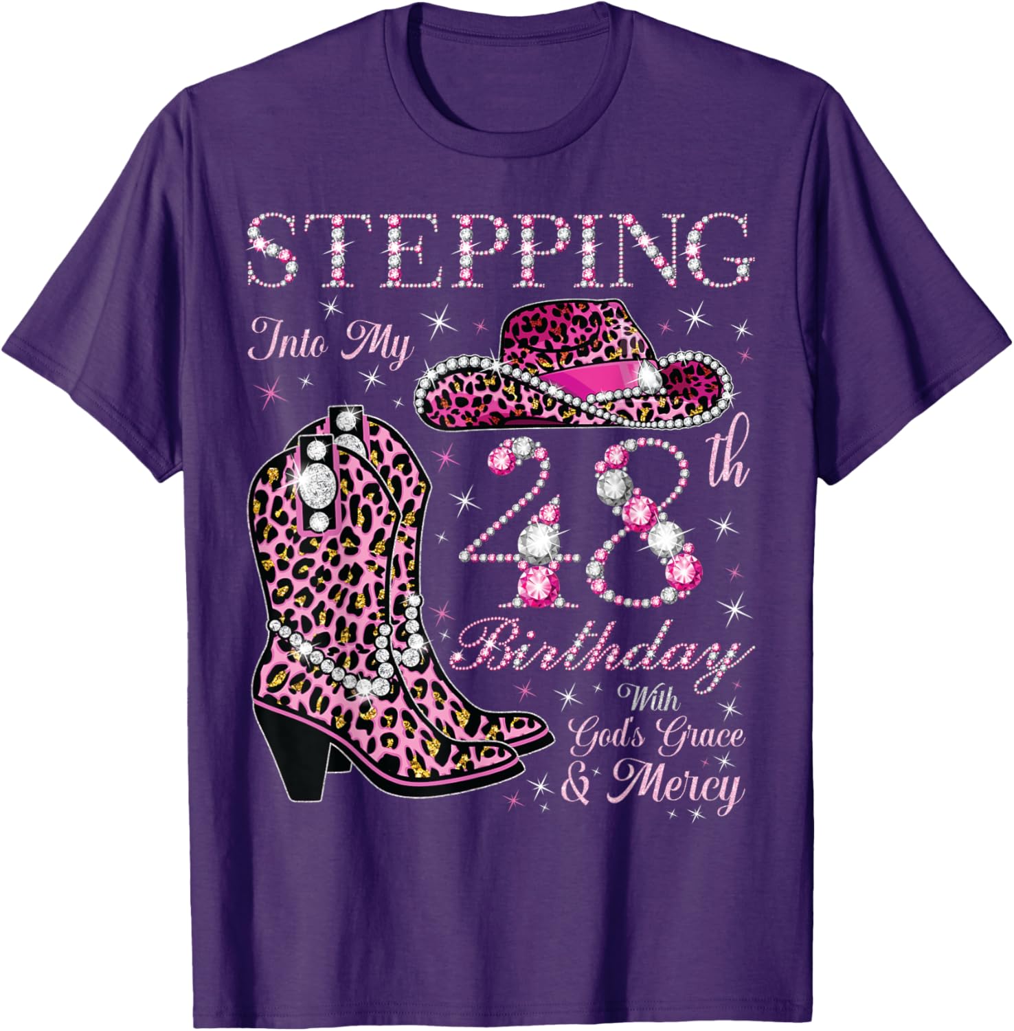 Celebrate 48 With Grace and Mercy T-Shirt for Birthday Joy and Blessings - 7