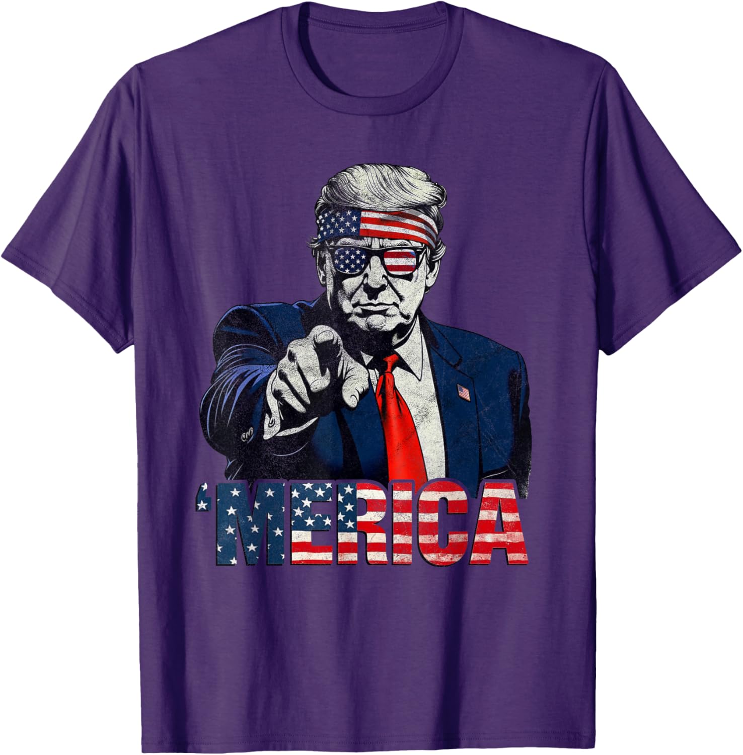 Happy 4th of July Merica Trump American Flag T-Shirt for Celebrations - 9