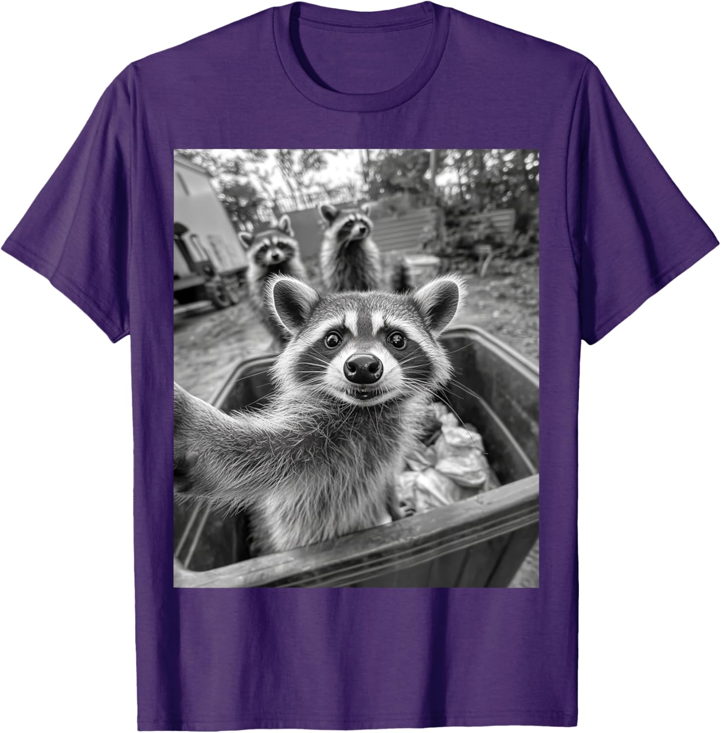 Adorable Raccoon Selfie T-Shirt for Fun and Stylish Outfits - 1