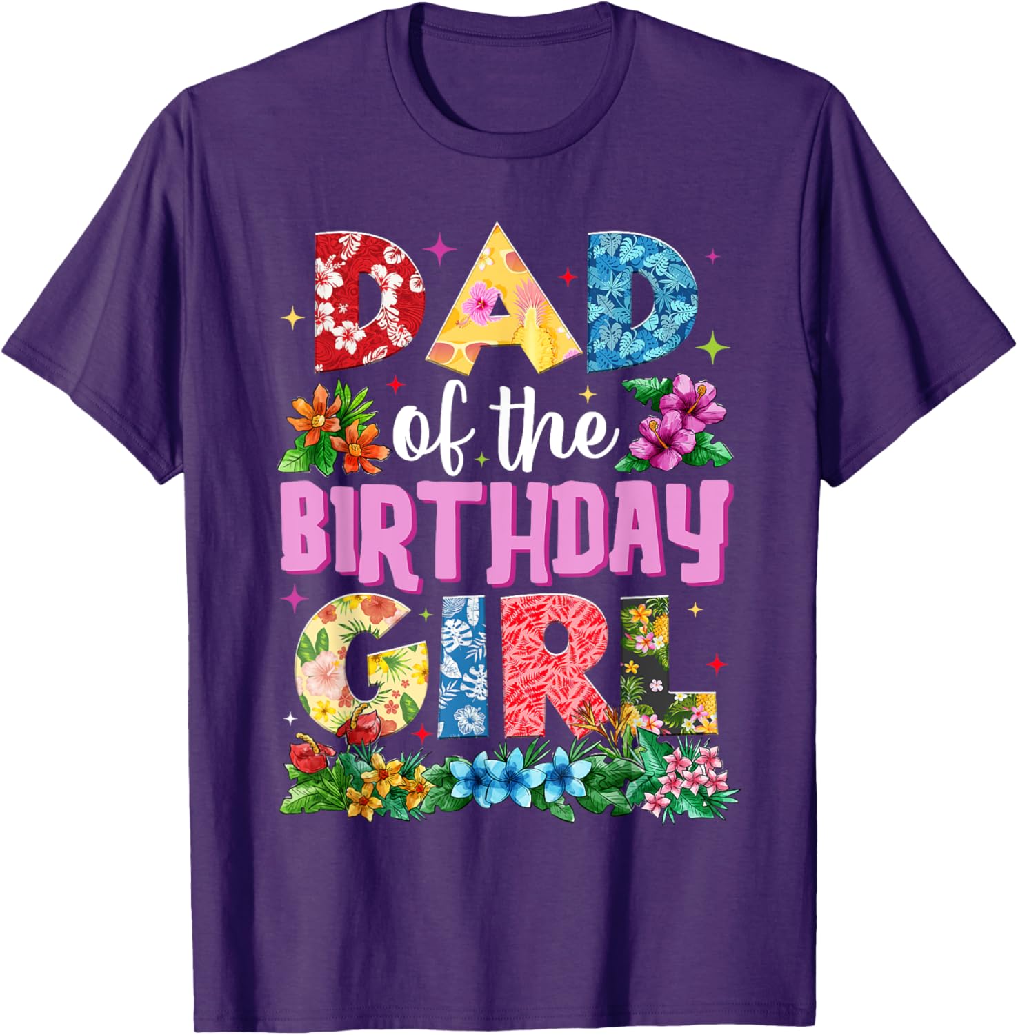 Dad of Birthday Girl Hawaii Party Matching Family T-Shirt for Fun Celebrations - 10