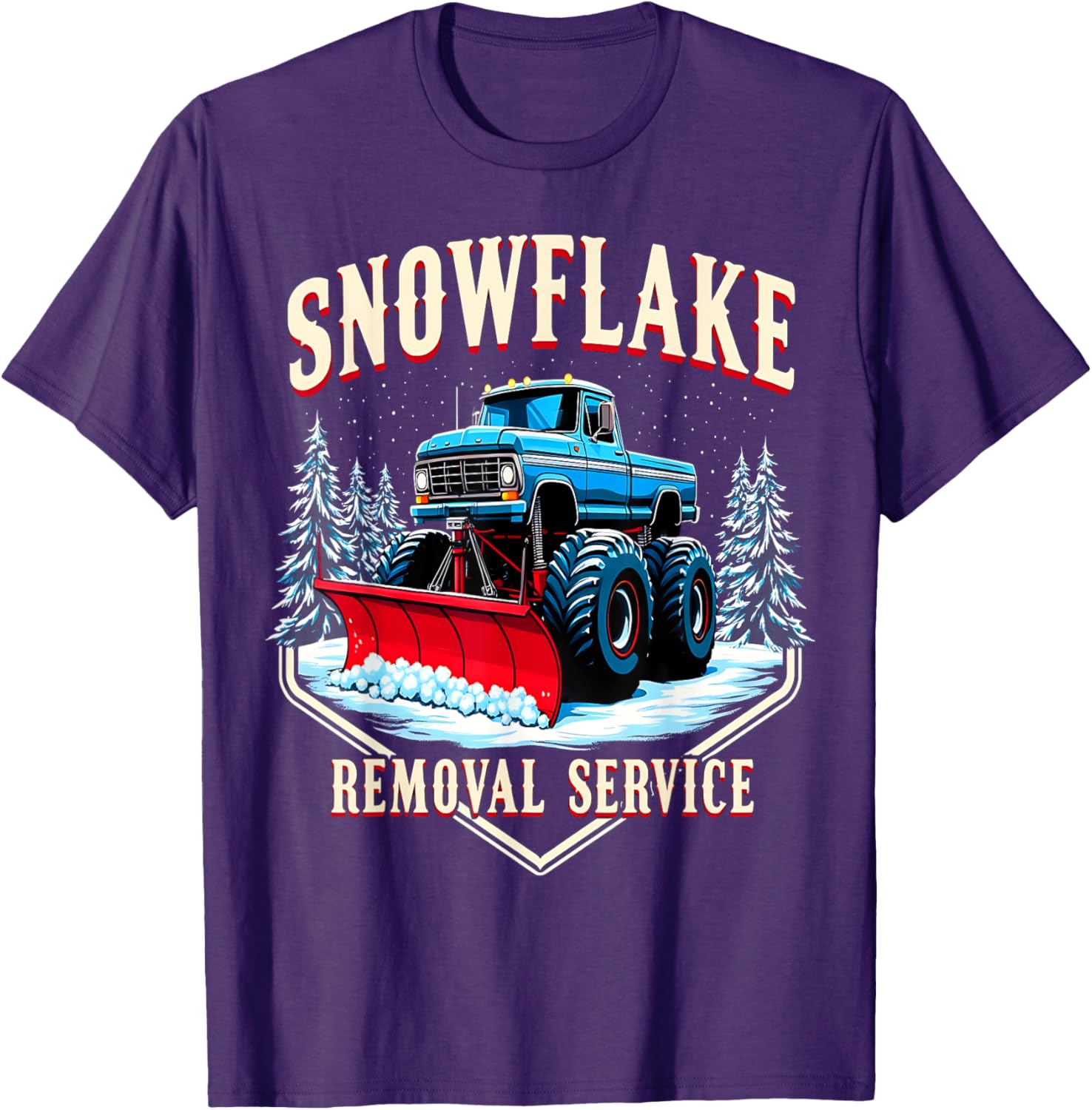 Monster Truck Snow Day Supporter T-Shirt for Snowflake Removal Fun - 6