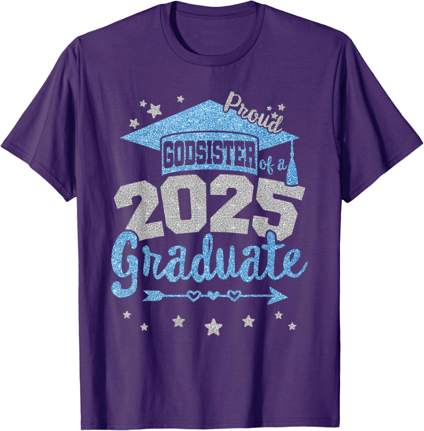 Proud Godsister of 2025 Graduate Team 25 Senior T-Shirt for Celebrations - 1