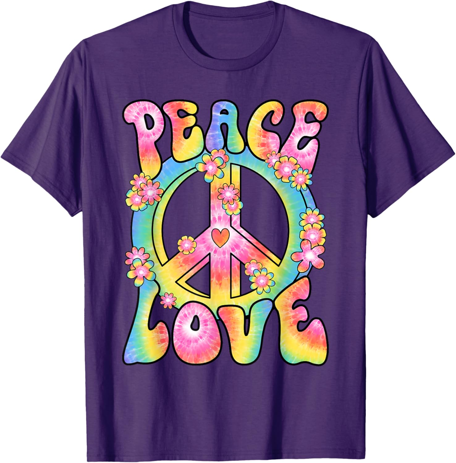 Retro Hippy Costume T-Shirt Peace Love 60s 70s Vintage Outfit - 19