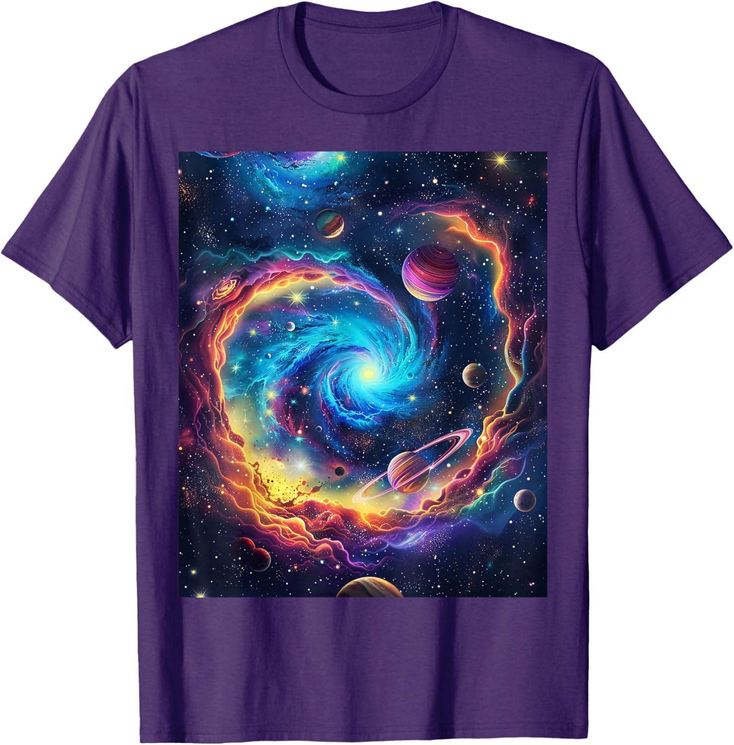 Cosmic Vortex Galaxy Space T-Shirt for Starry Nights and Adventures - 6