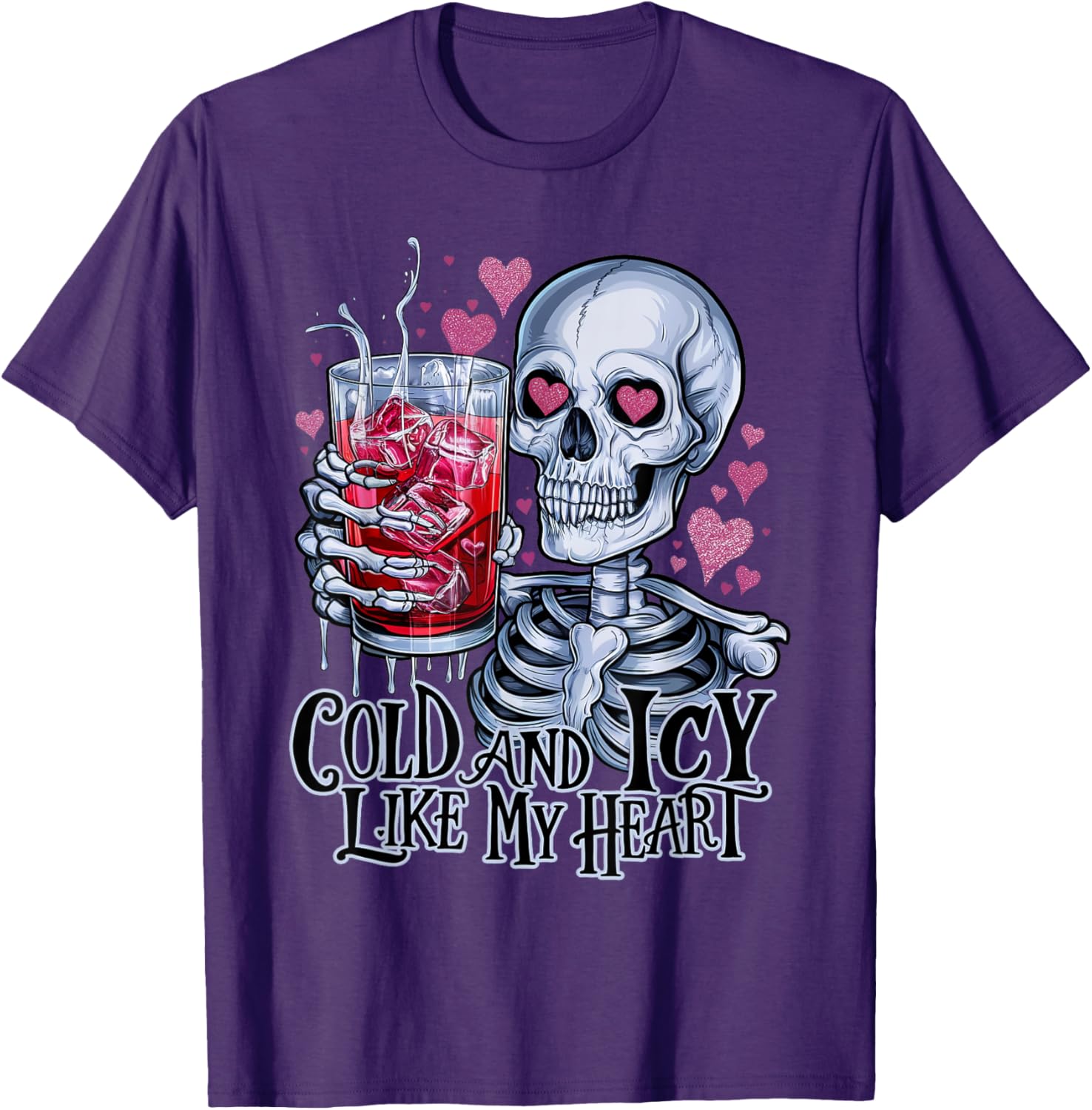 Funny Skeleton T-Shirt - Cold and Icy Like My Heart Anti-Valentine Tee - 7
