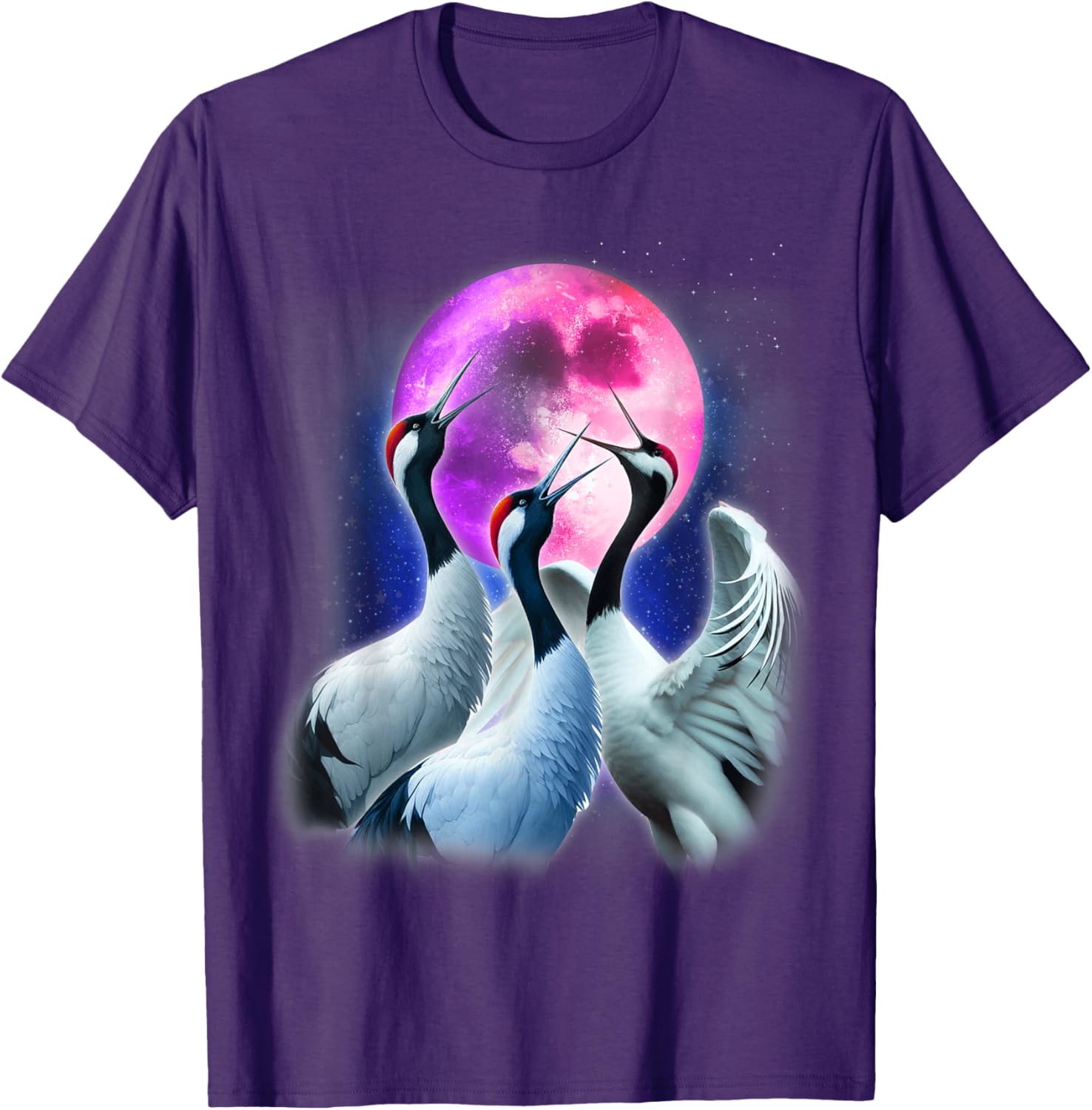 Funny Whooping Crane Howling at the Moon T-Shirt for Bird Lovers - 6