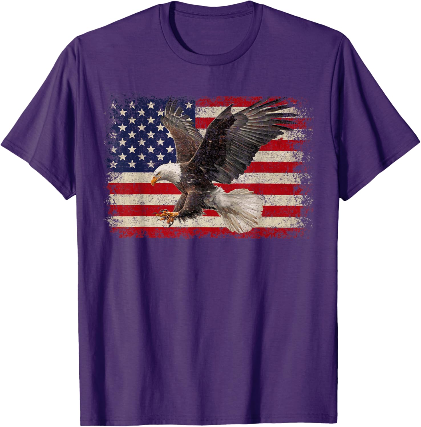 Patriotic Bald Eagle 4th of July T-Shirt with USA Flag Design - 7
