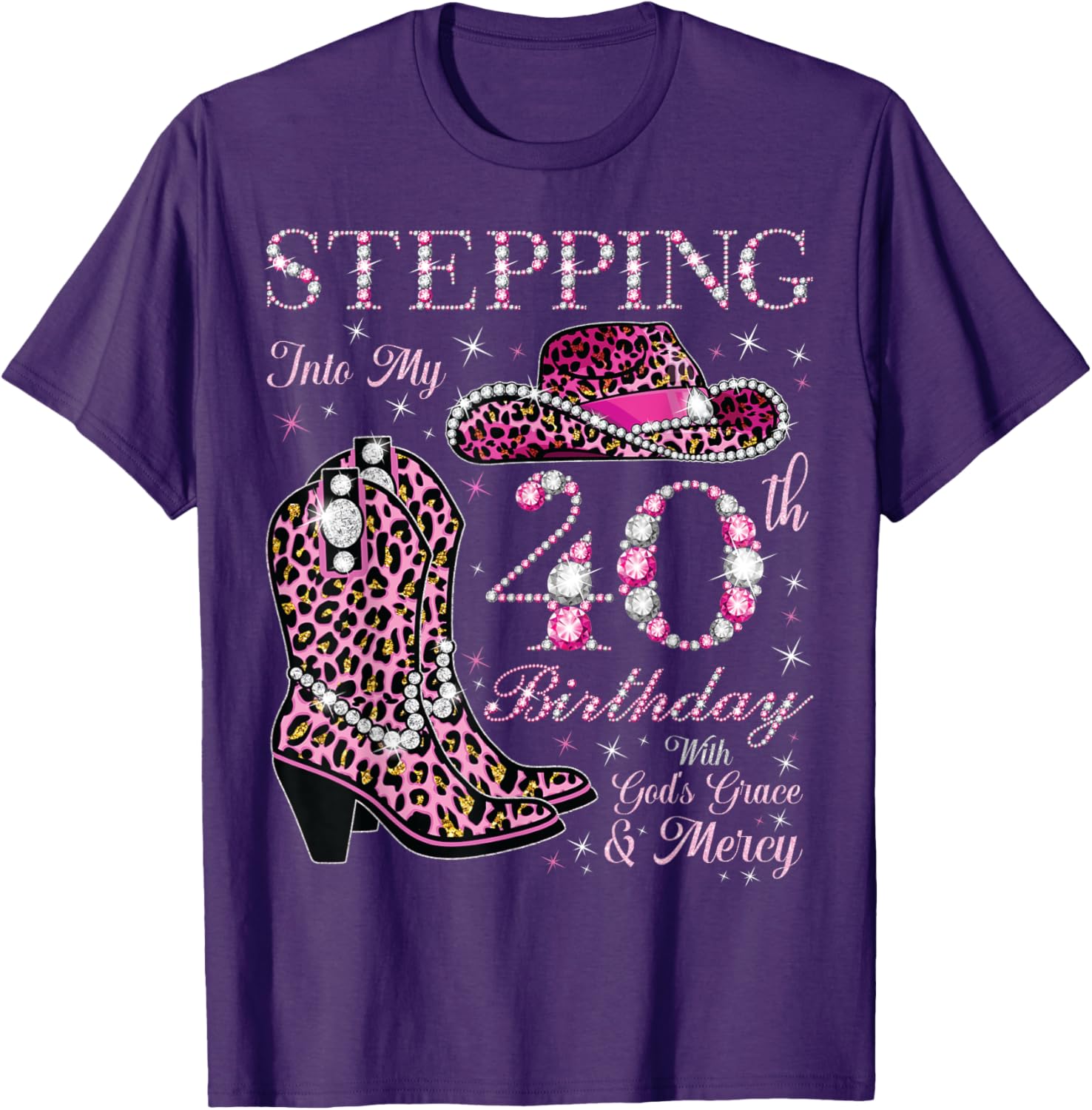 40th Birthday T-Shirt with God's Grace and Mercy for Celebrating Life - 6
