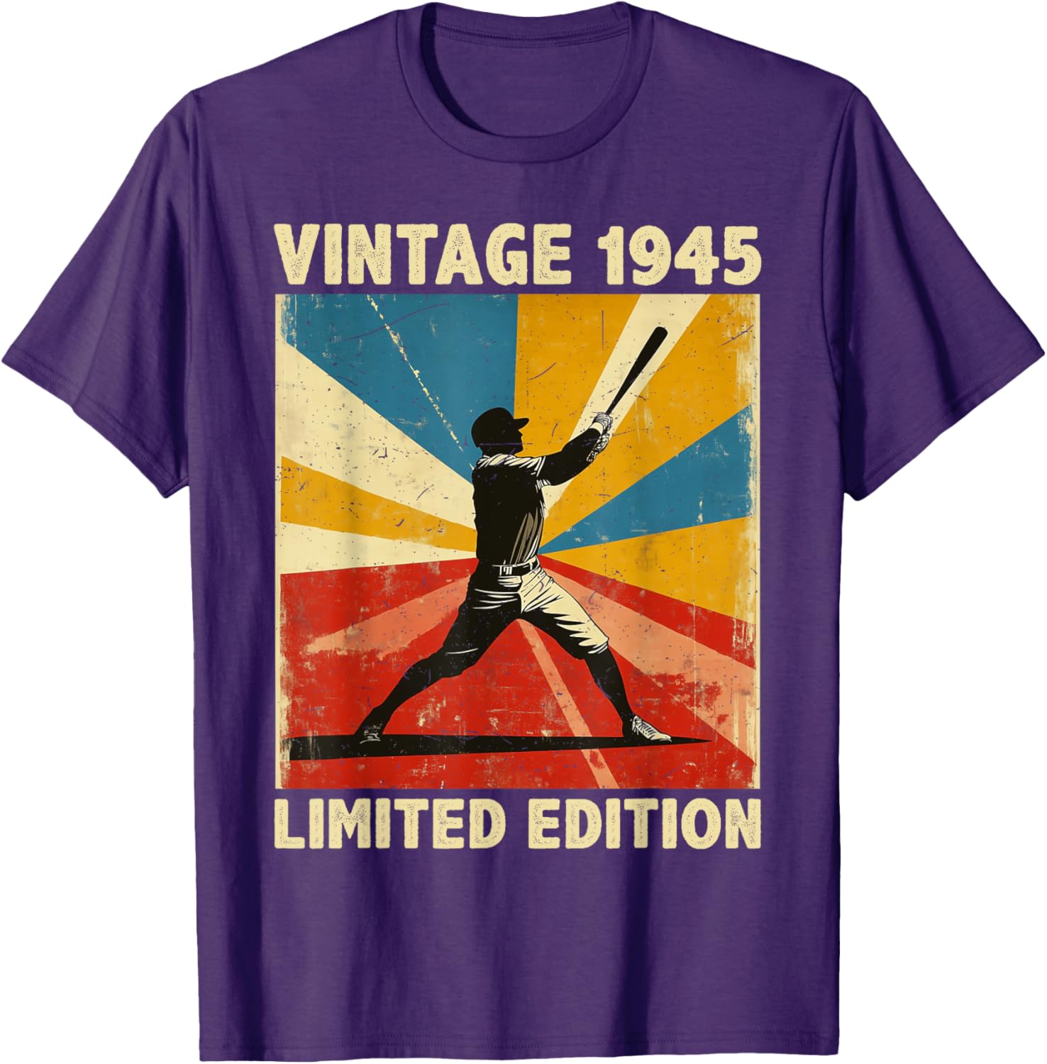 Retro Vintage 1945 Baseball Lover Funny T-Shirt for True Fans - 16