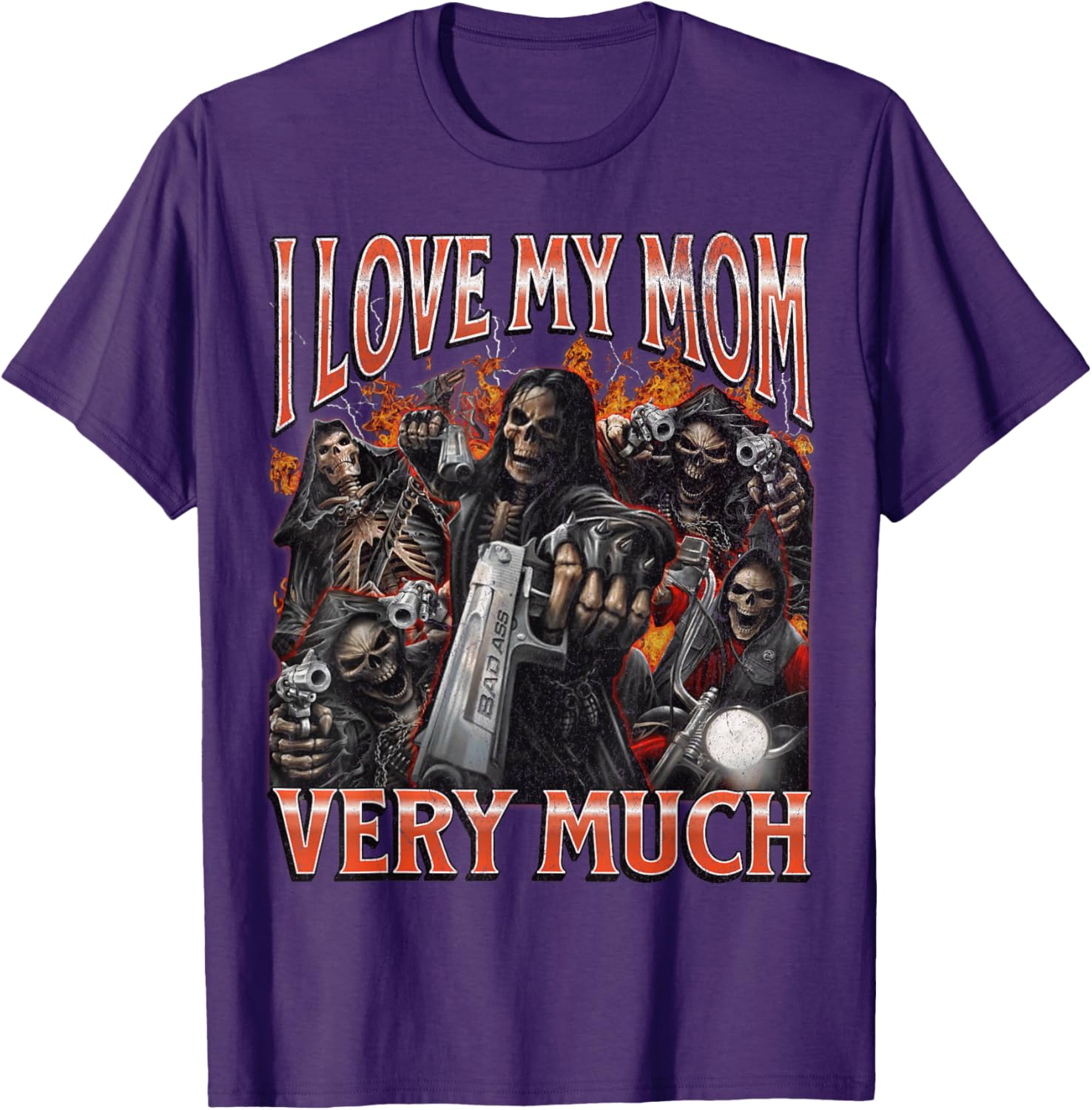 Funny I Love My Mom Skeleton Graphic T-Shirt for Unique Style Lovers - 14