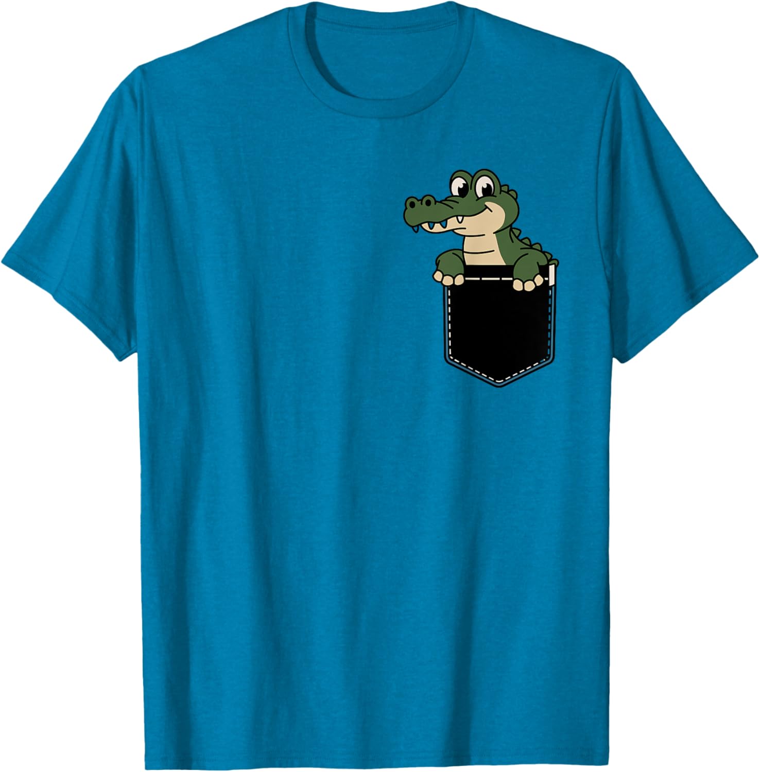 Funny Crocodile Pocket T-Shirt for Men and Women – Cute Animal Design - 25