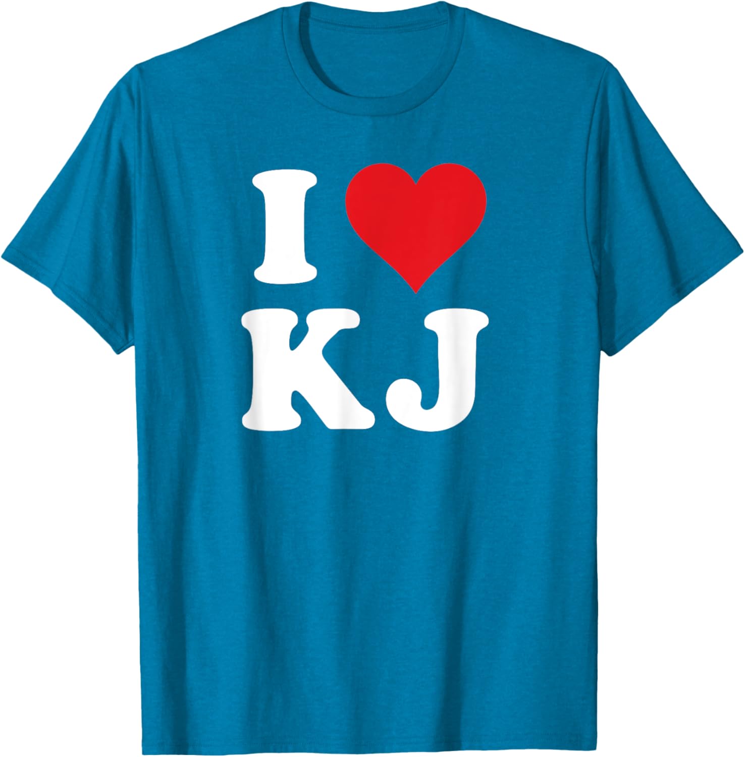 I Love KJ Initials Heart Design K J T-Shirt for Stylish Casual Wear - 9