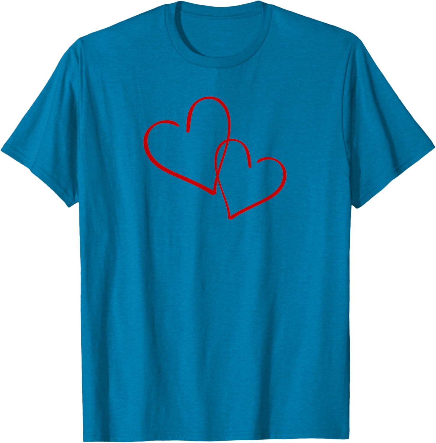 Valentine's Day Red Linked Hearts T-Shirt Perfect for Cupid's Day Celebration - 6