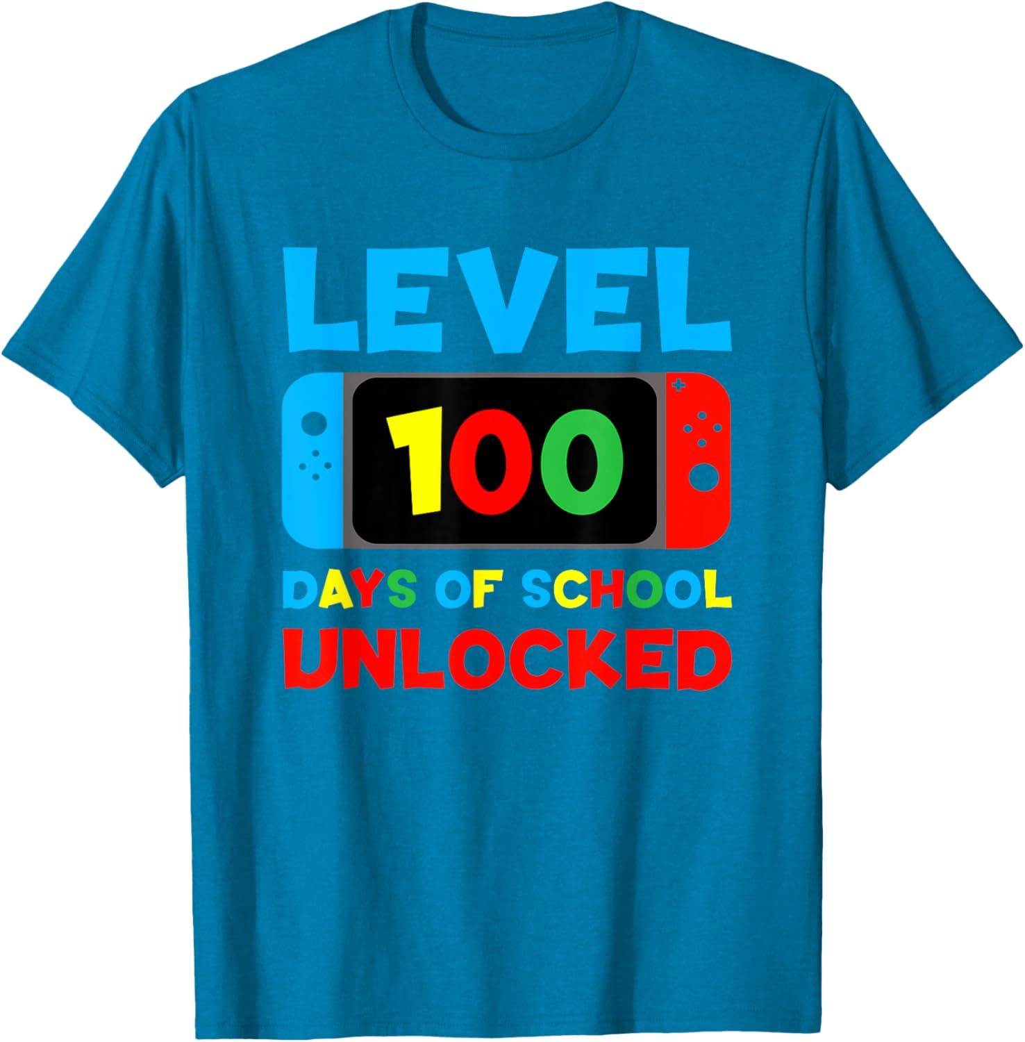 Level 100 Days of School Unlocked T-Shirt for Kids and Teens - 15