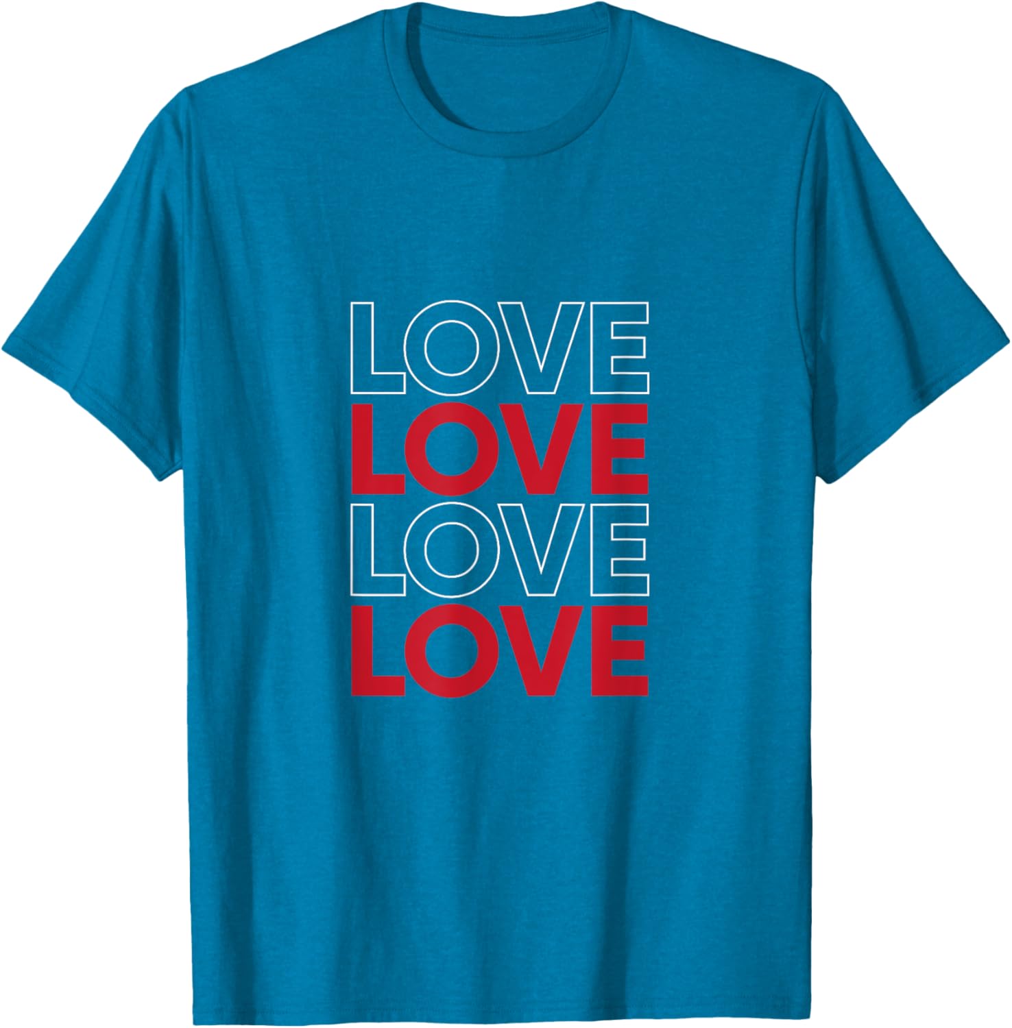 Bold Red Love Text Valentine's Matching Couple T-Shirt for Sweethearts - 3