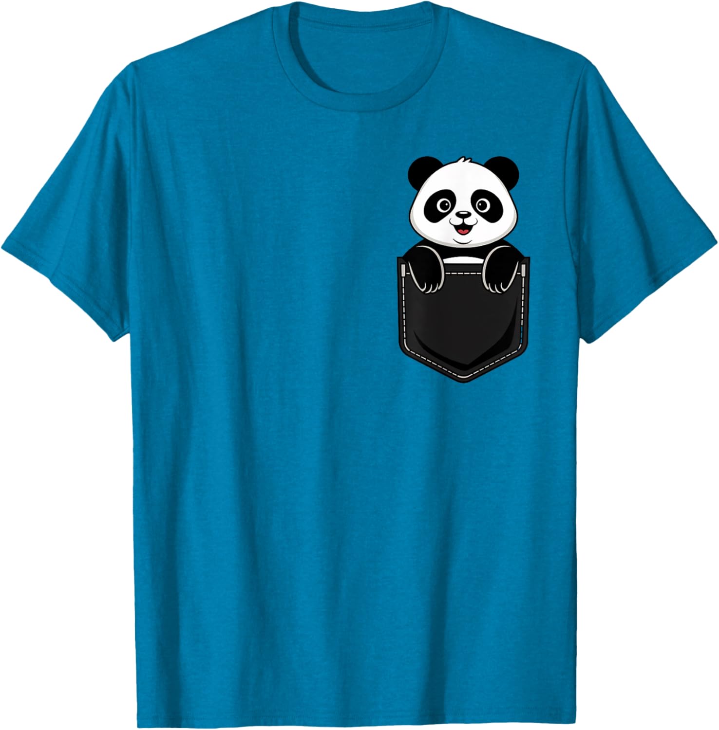 Cute Funny Panda T-Shirt for Men and Women Pocket Animal Design - 22