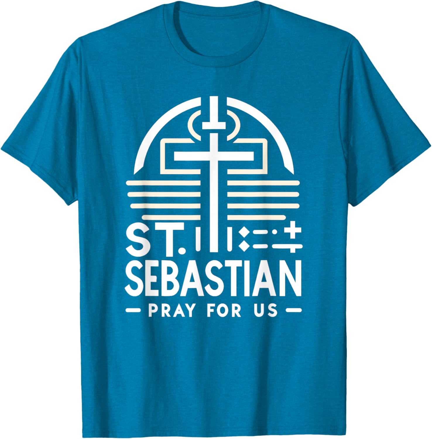 St Sebastian Pray for Us Catholic Prayer T-Shirt for Faithful Wear - 4