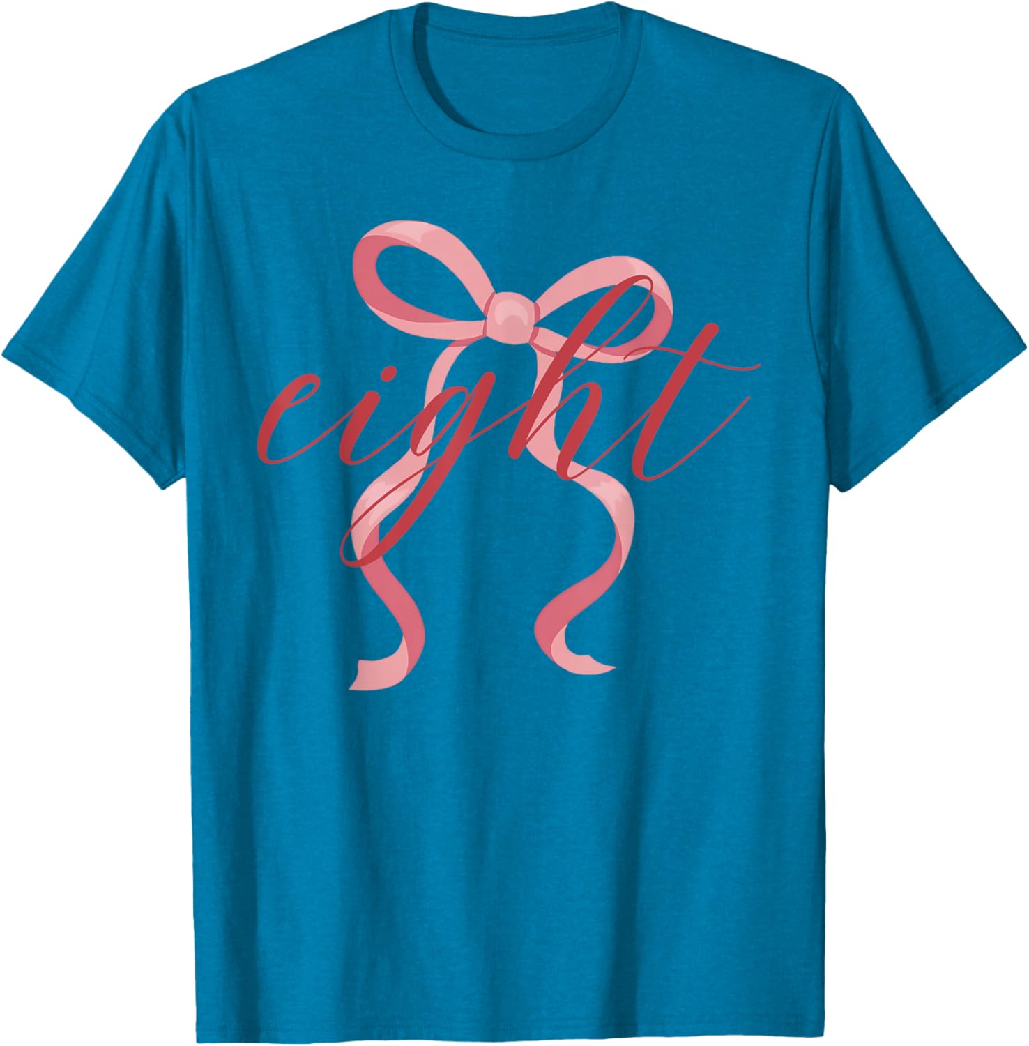 Pink Coquette Bow T-Shirt for 8 Year Old Girl's Birthday Celebration - 7