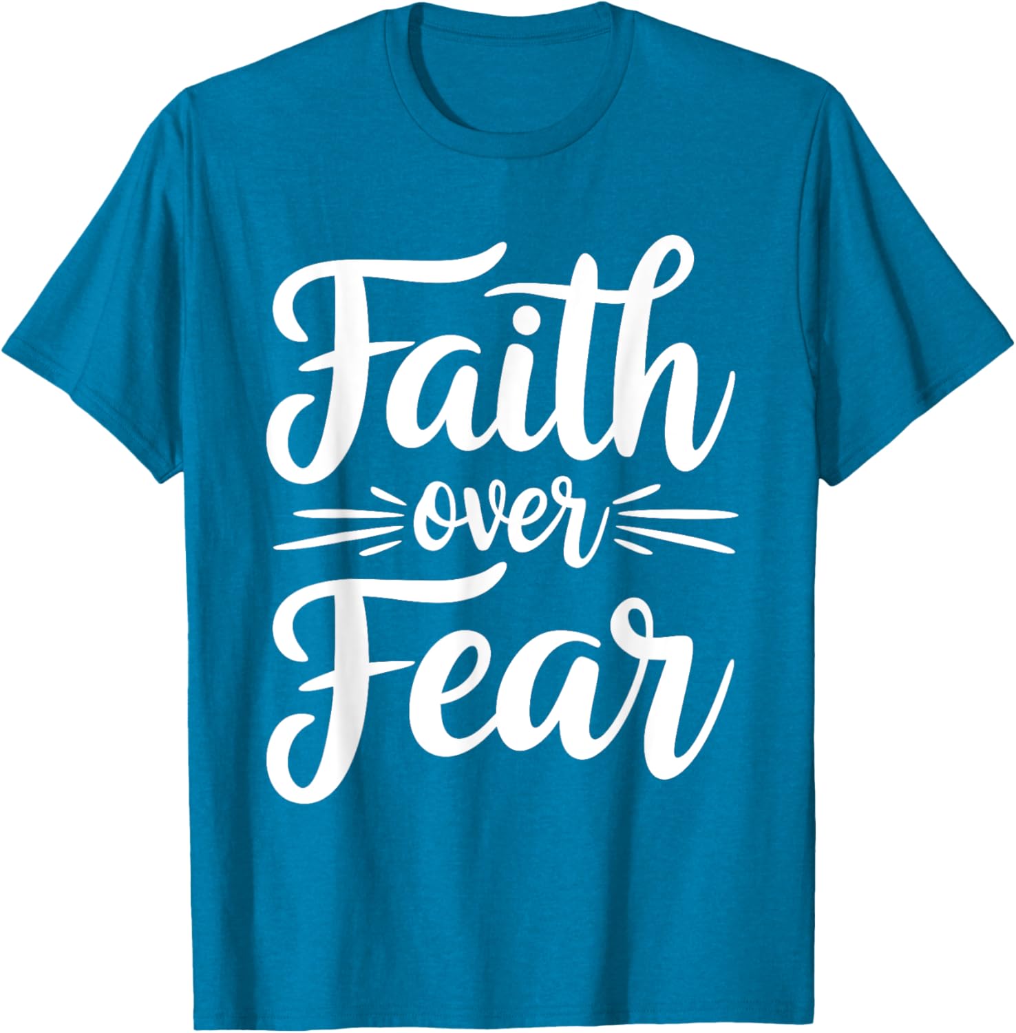 Faith Over Fear Inspirational Black T-Shirt for Adults - Short Sleeve - 20