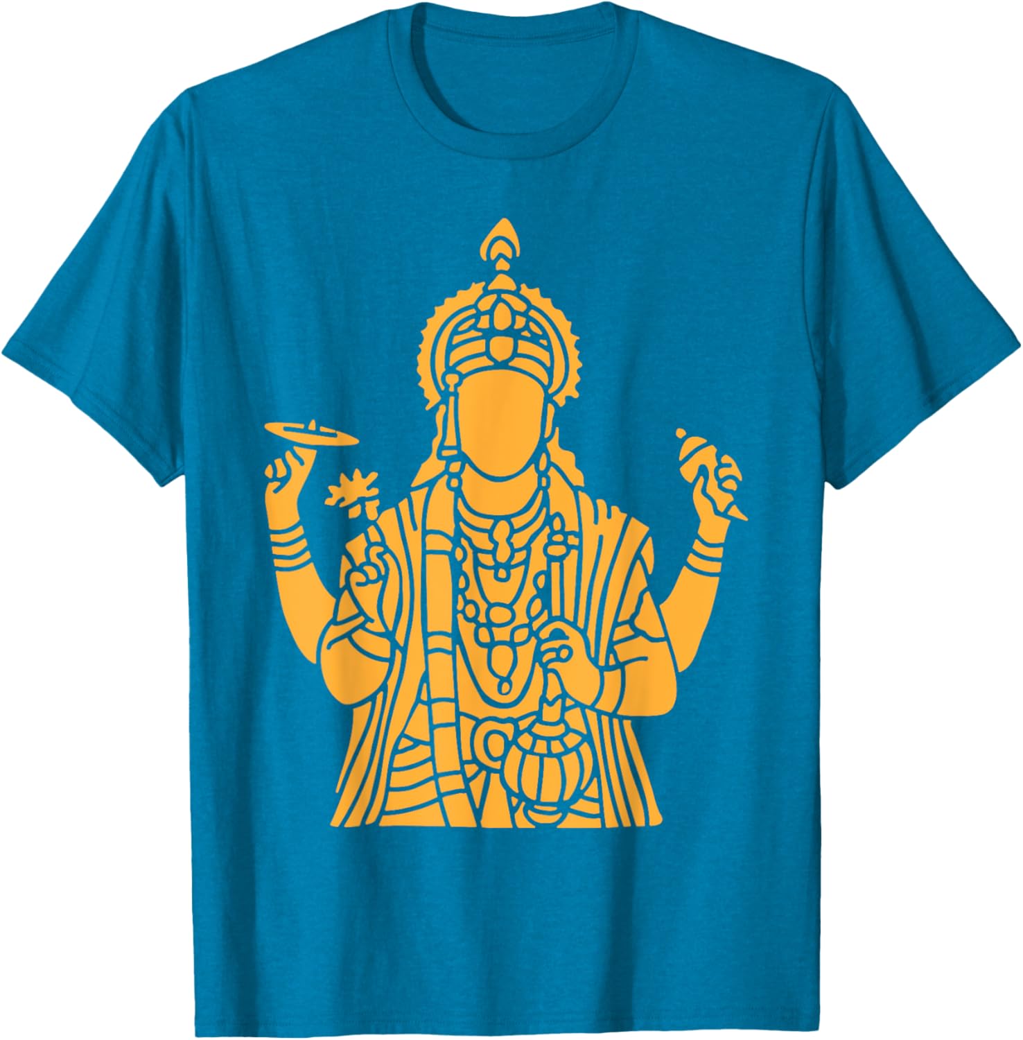 Vishnu Narayana Silhouette T-Shirt for Divine Pooja and Spiritual Wear - 11