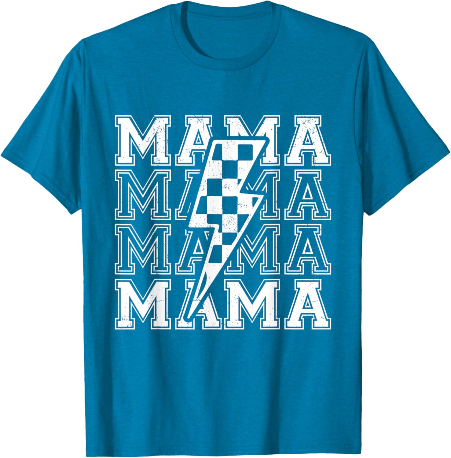 Mama Lightning Bolt Checkered T-Shirt for Cool Moms - Perfect Mother's Day Gift - 21