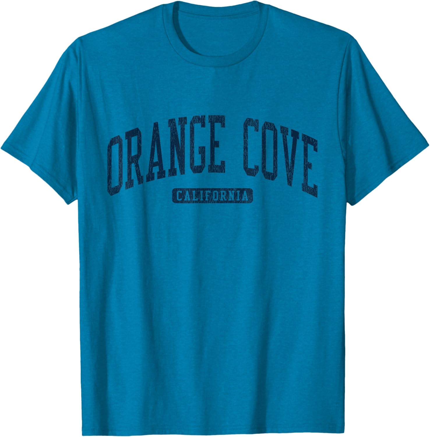 Orange Cove California College Style Blue T-Shirt for Students and Alumni - 4