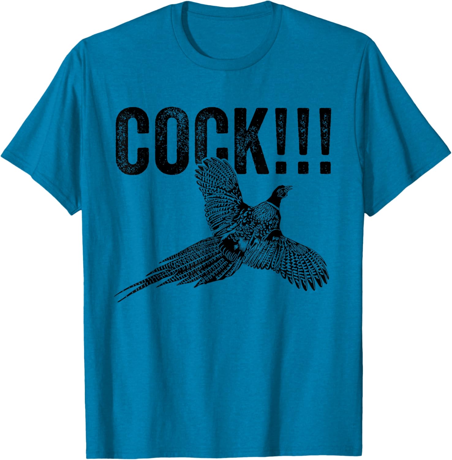 Funny Men's Cock Pheasant Hunting T-Shirt for Upland Hunters - 15