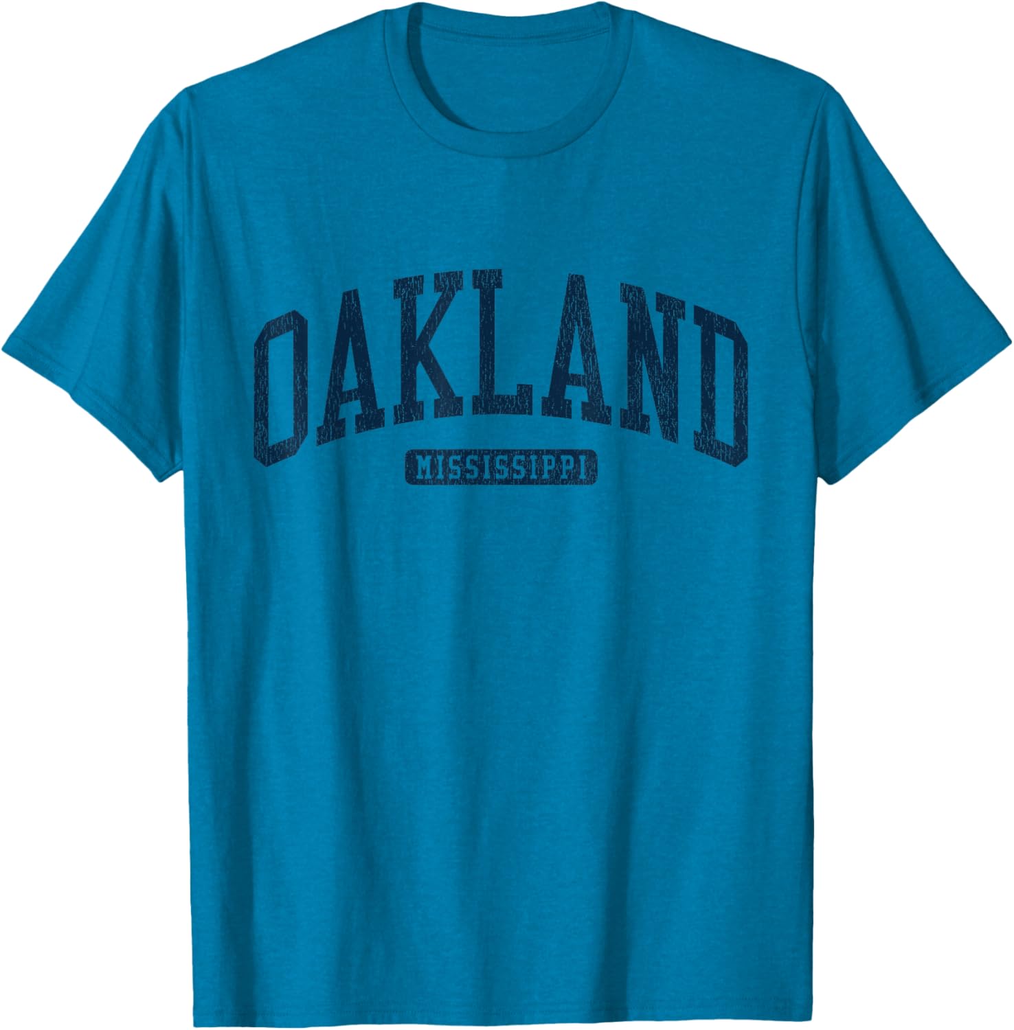 Oakland Mississippi College University Style Blue T-Shirt for Students - 7