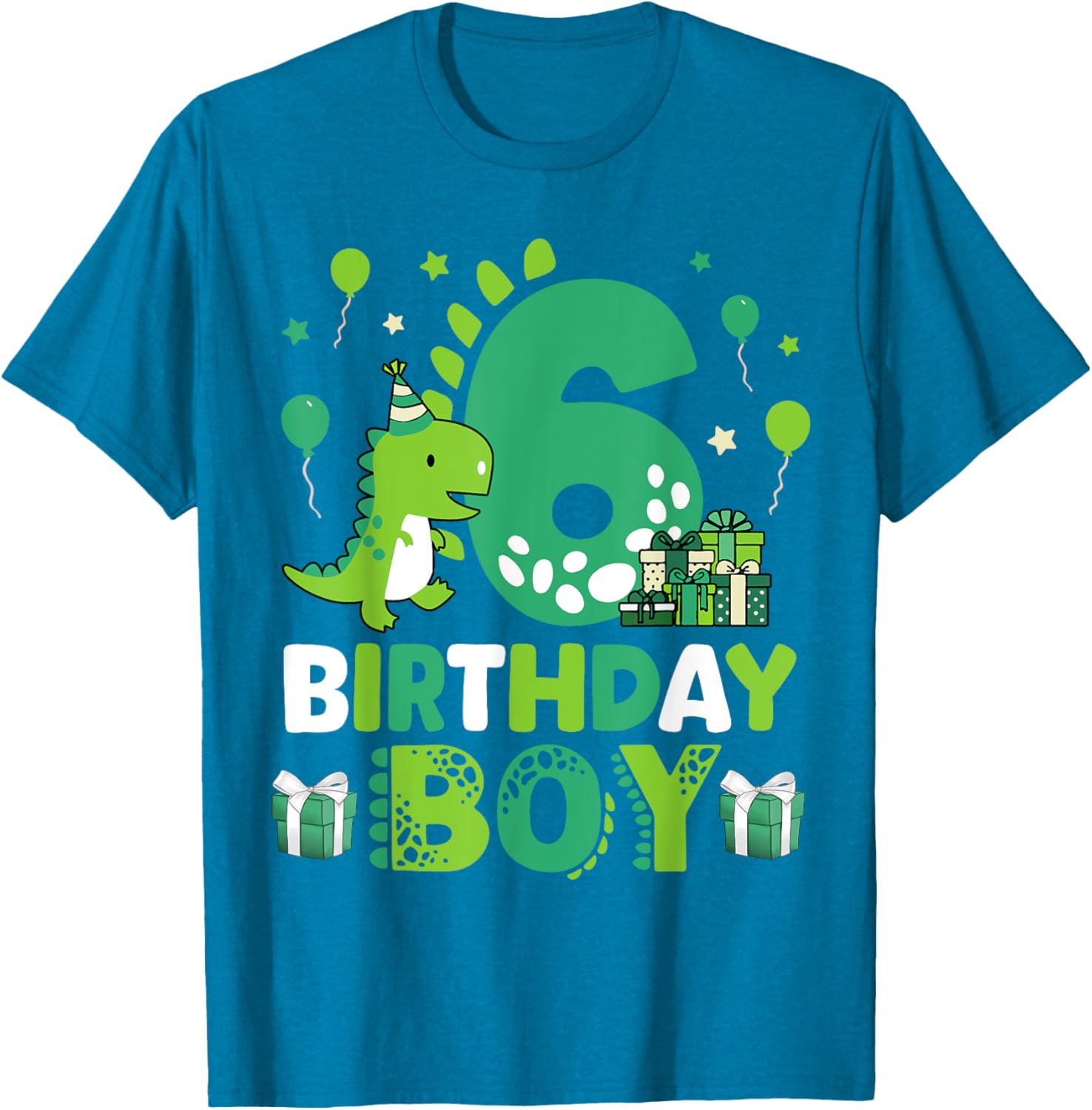 Adorable T Rex Dinosaur Shirt for Boys 6th Birthday Celebration - 3